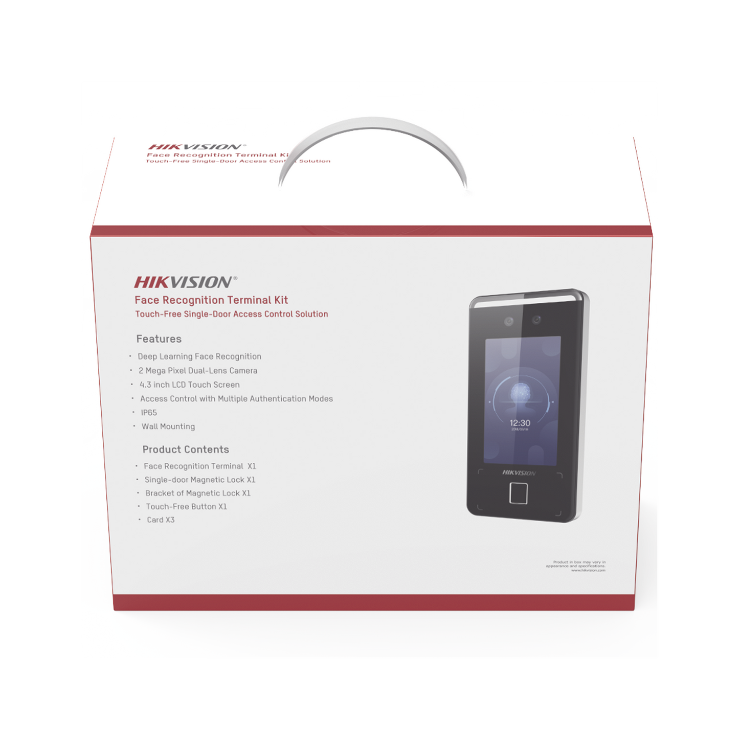 Kit de Control de Acceso TODO INCLUIDO con Lector de Rostros, QRs , Tarjetas y Huellas compatible con App HIKConnect / Videoportero / Incluye Electroimán Botón de Salida y Montajes Z y L para imán