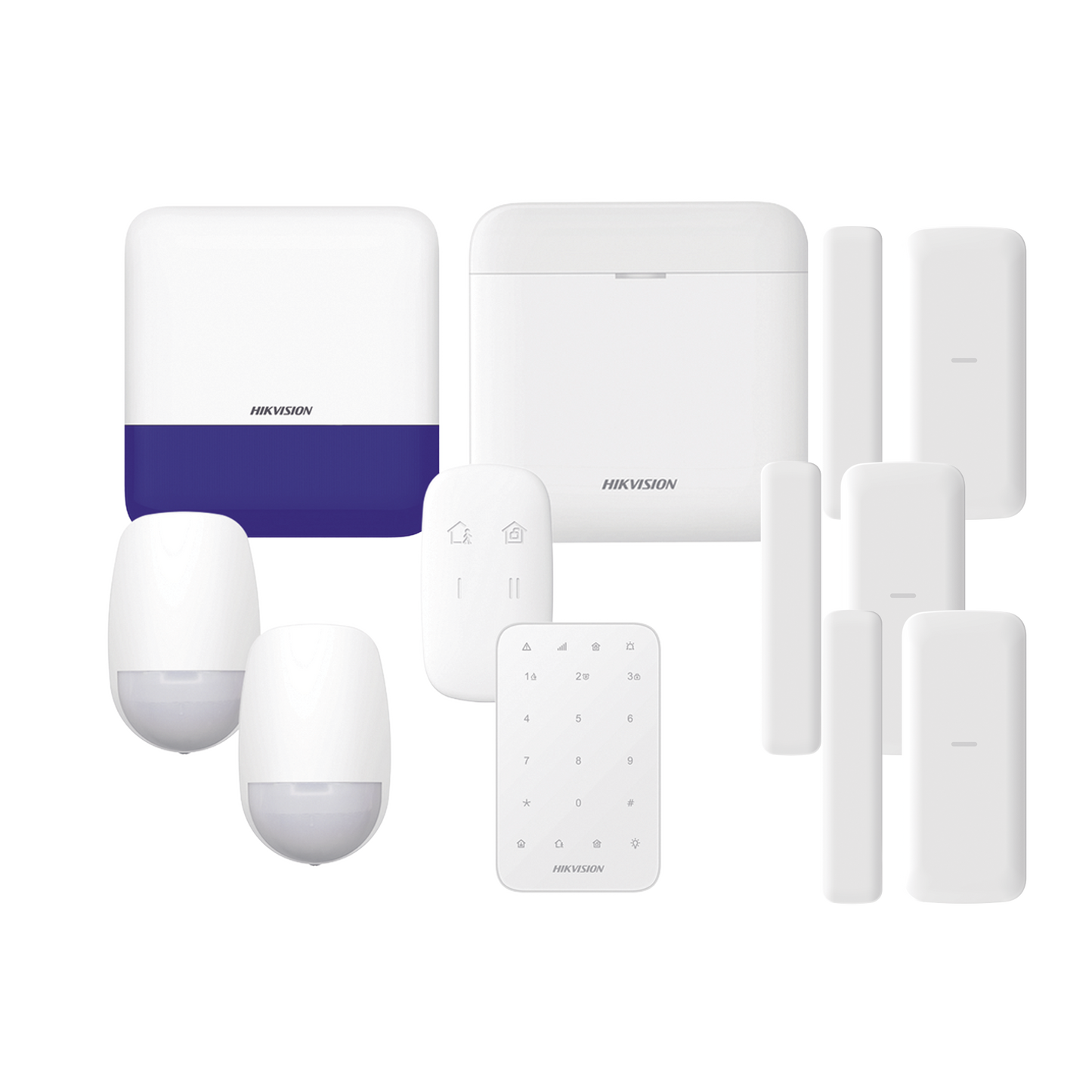 (Ax Pro) Kit De Alarma Axp Ro / Incluye: 1 Hub / 2 Sensores Pir / 3 Contactos Magnéticos Mini / 1 Control Remoto / 1 Sirena Inalambrica Exterior /1 Teclado Inalámbrico / Wifi / Compatible Con Hik-Connect P2P