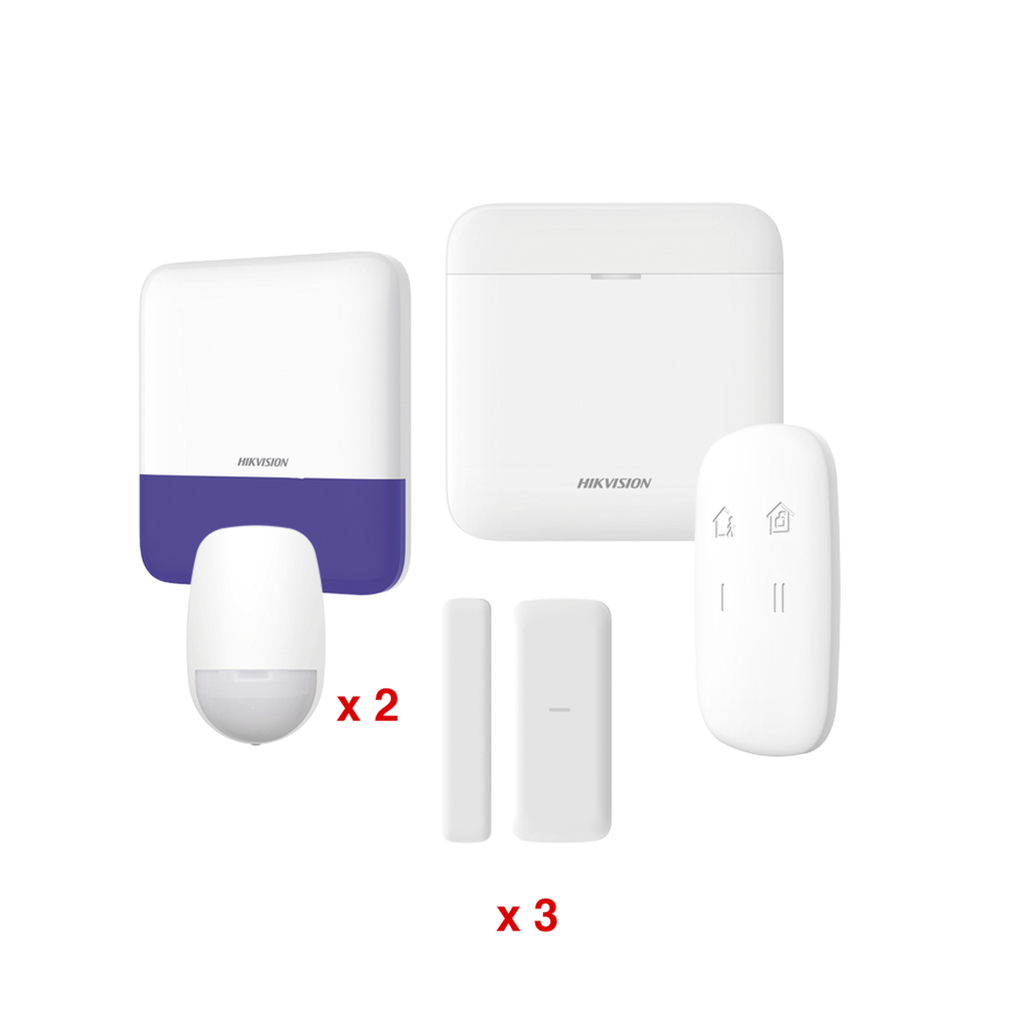 (Ax Pro) Kit De Alarma Axp Ro / Incluye: 1 Hub / 2 Sensores Pir / 3 Contactos Magnéticos Mini / 1 Control Remoto / 1 Sirena Inalambrica Exterior / Wifi / Compatible Con Hik-Connect P2P