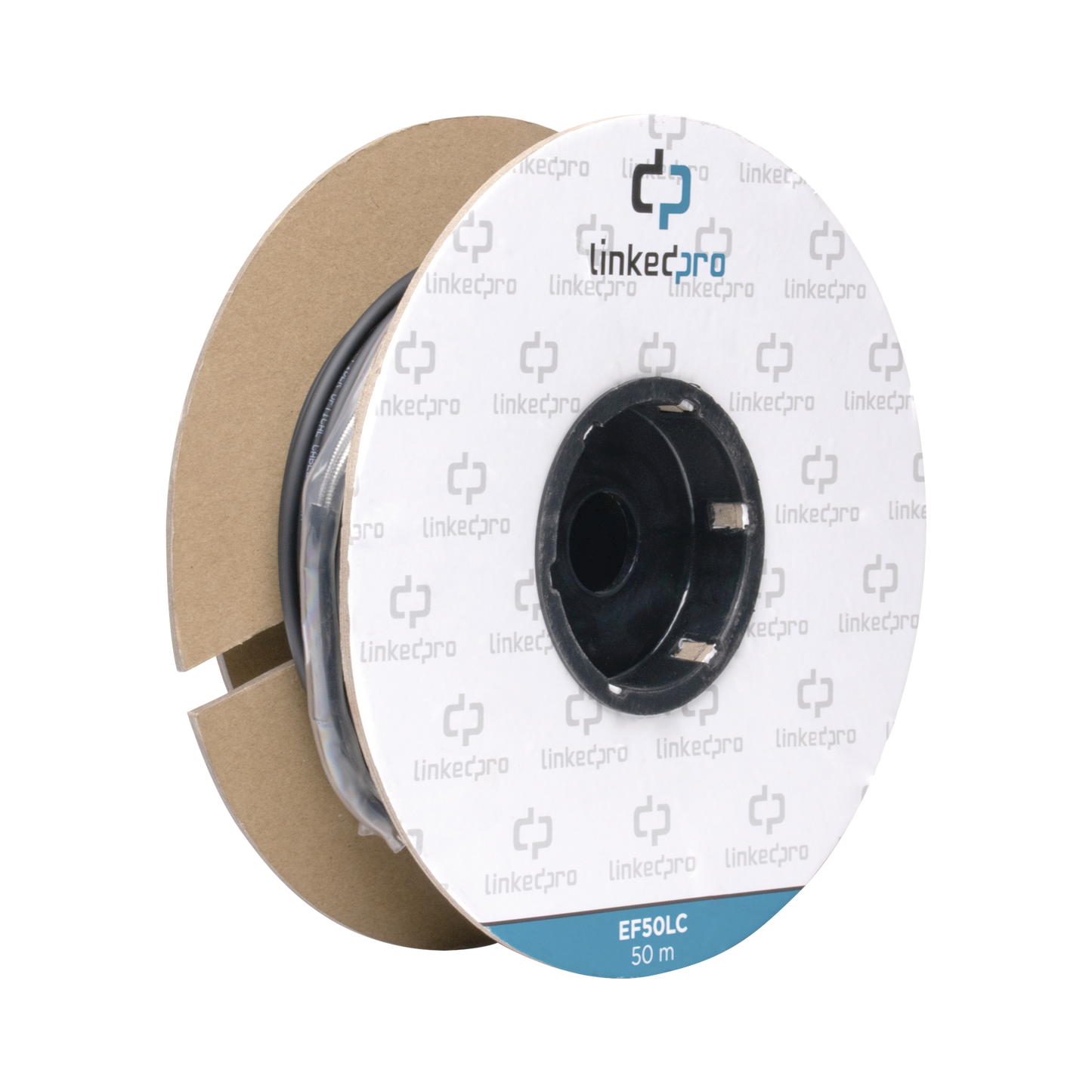Carrete De Fibra Óptica Monomodo Con Conectores Lc-Lc Duplex, Reforzada Con Kevlar, De 50 Metros