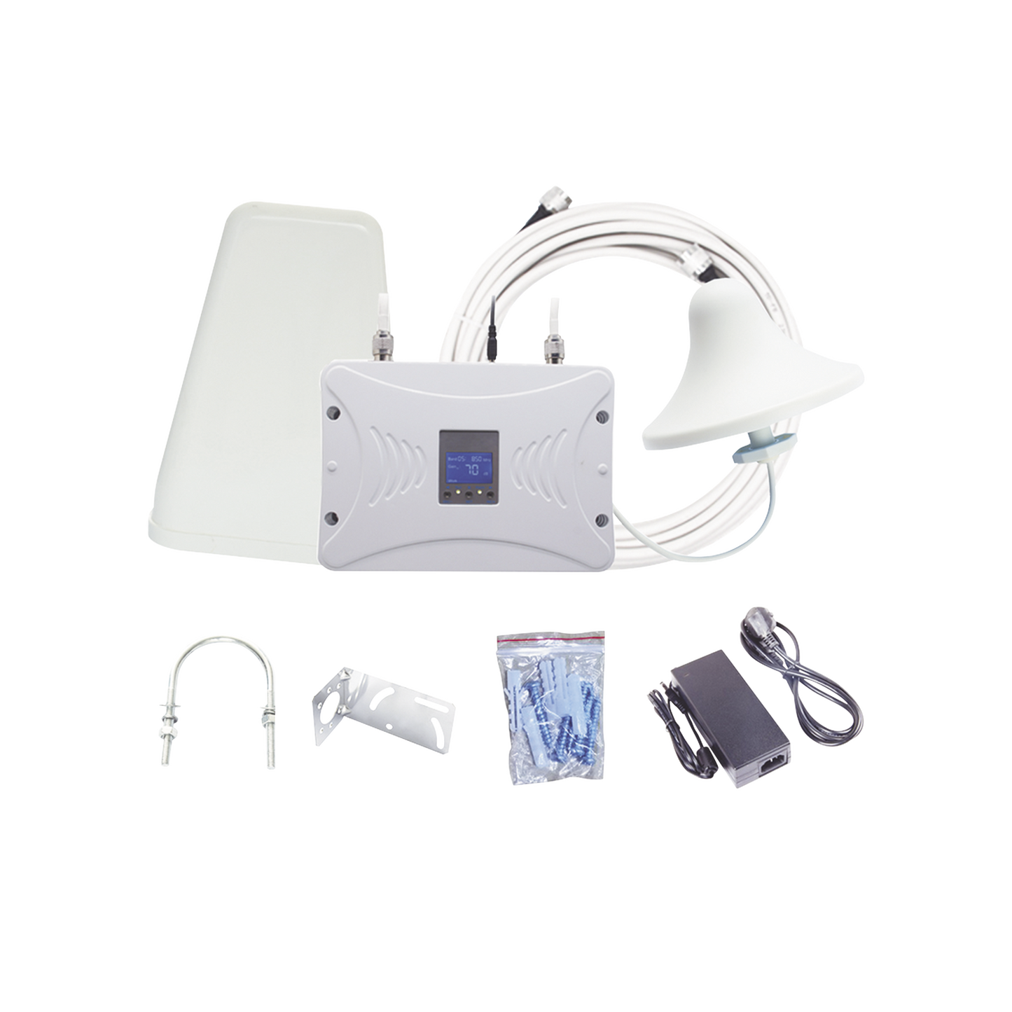 Kit Amplificador De Señal Celular 4G Lte, 3G Y Voz. Funciona Con Todos Los Operadores. Soporta Múltiples Dispositivos Y Tecnologías. Hasta 1000 Metros Cuadrados De Cobertura