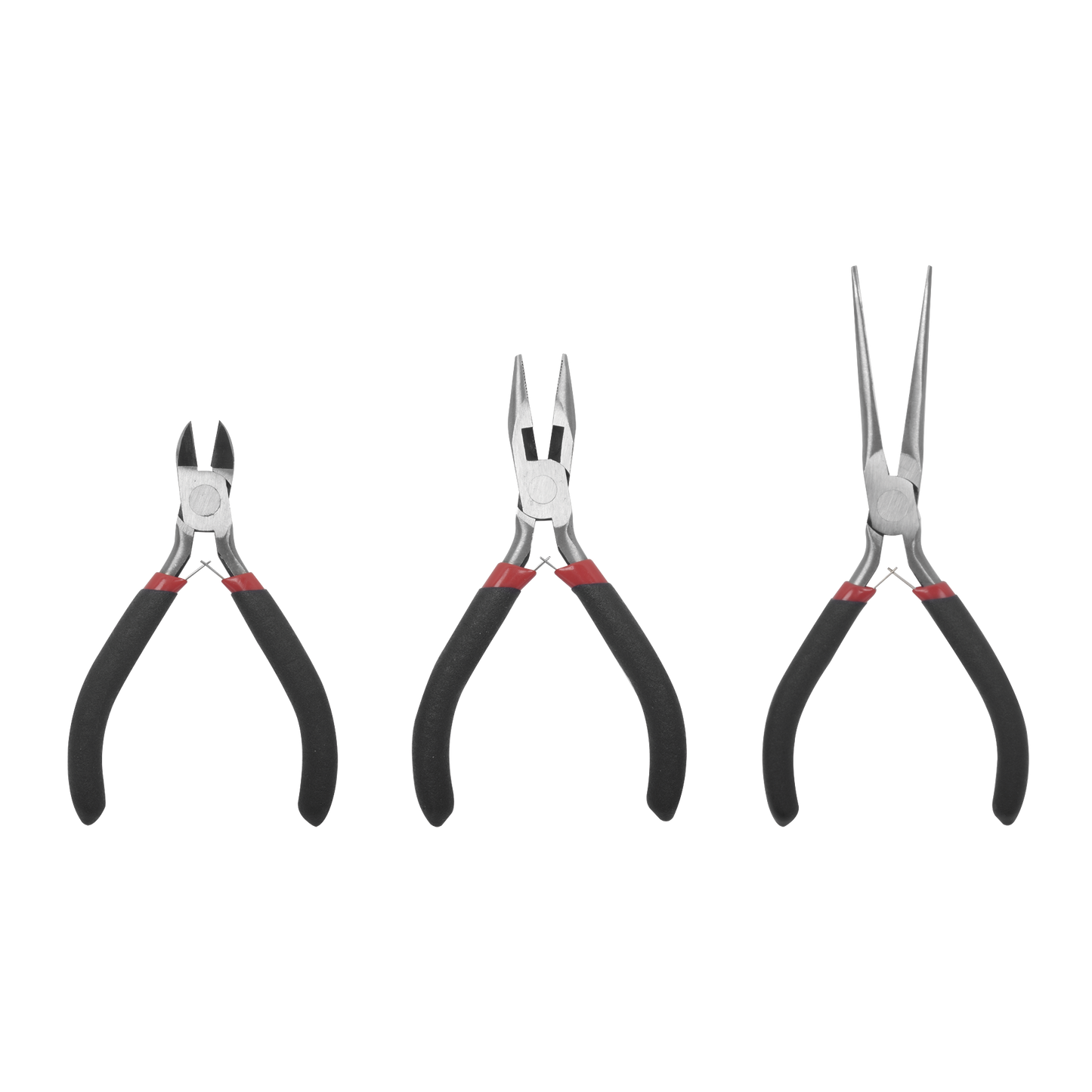 Juego De 3 Mini Pinzas De Corte De 5". Incluye: Pinza De Punta Redonda, Diagonal Y Punta De Aguja.