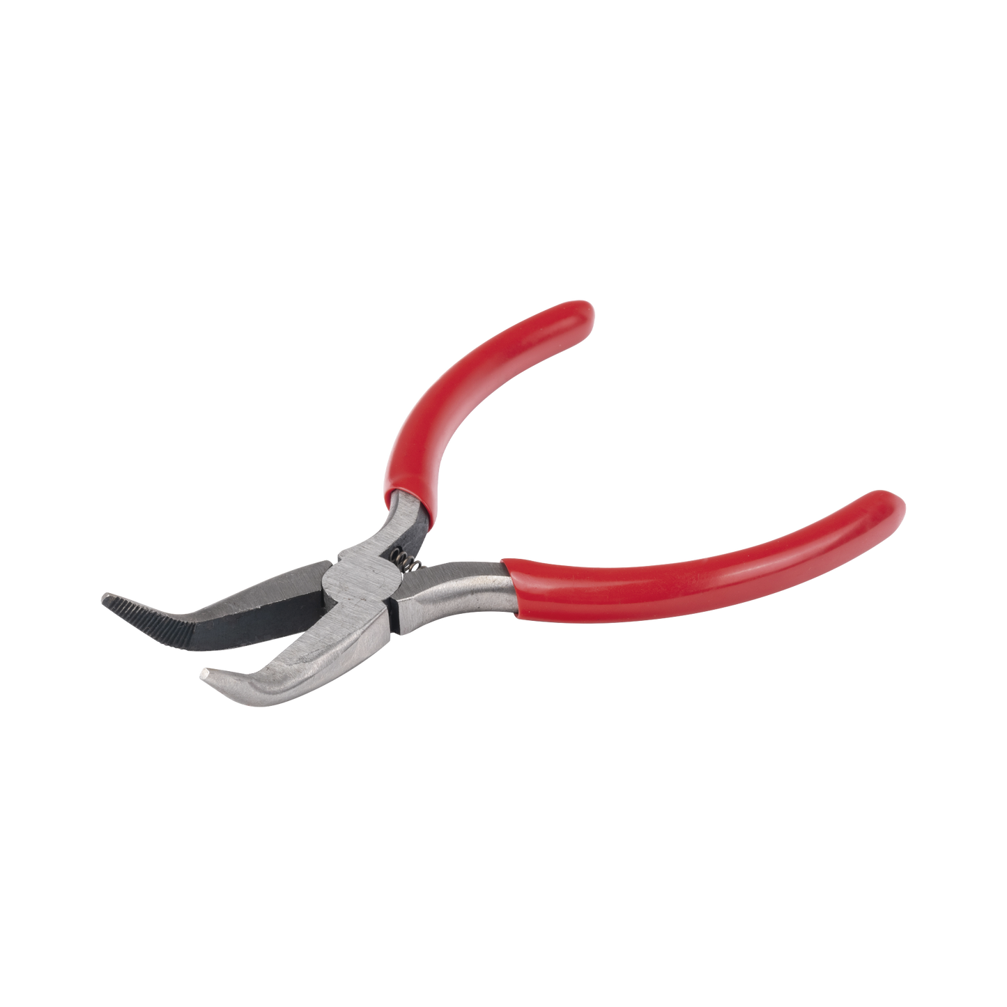 Pinza Punta Curveada De 5” Con Mango Forrado Plástico.