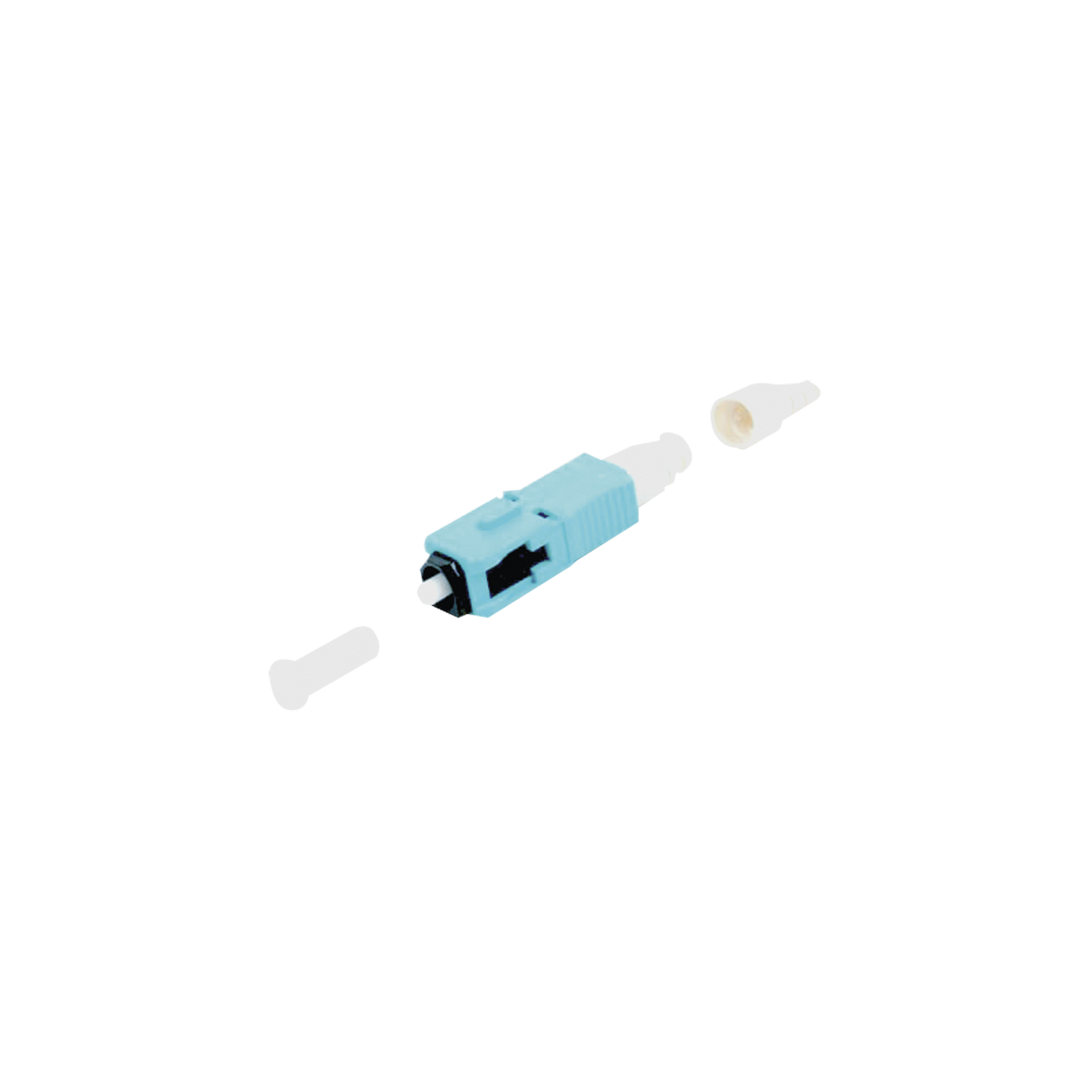 Conector De Fibra Óptica Pre-Pulido Lightbow Sc Simplex, Multimodo 50/125 (Om3/Om4), Re-Terminable, Color Aqua