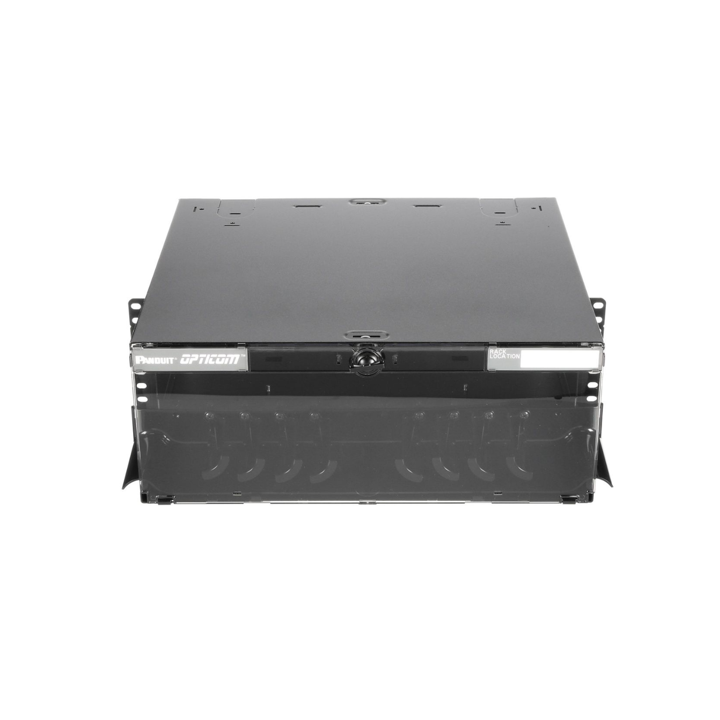 Panel De Distribución De Fibra Óptica, Acepta 12 Placas Fap O Fmp, Bandeja Deslizable E Inclinable Hacia Abajo, Hasta 288 Fibras, Color Negro, 4Ur