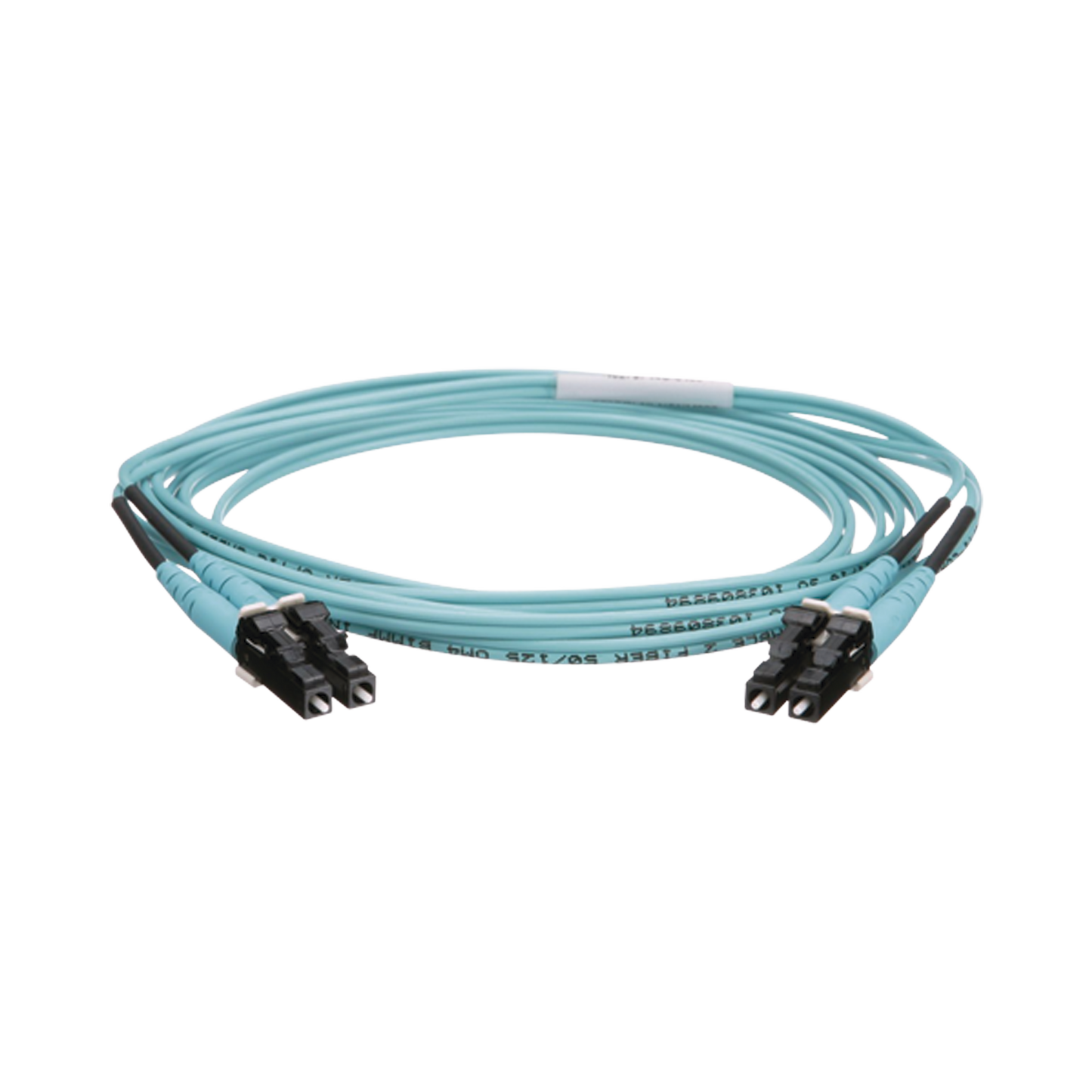 Jumper De Fibra Optica Multimodo 50/125 Om4, Lc-Lc Duplex, Ofnr (Riser), Color Aqua, 2 Metros