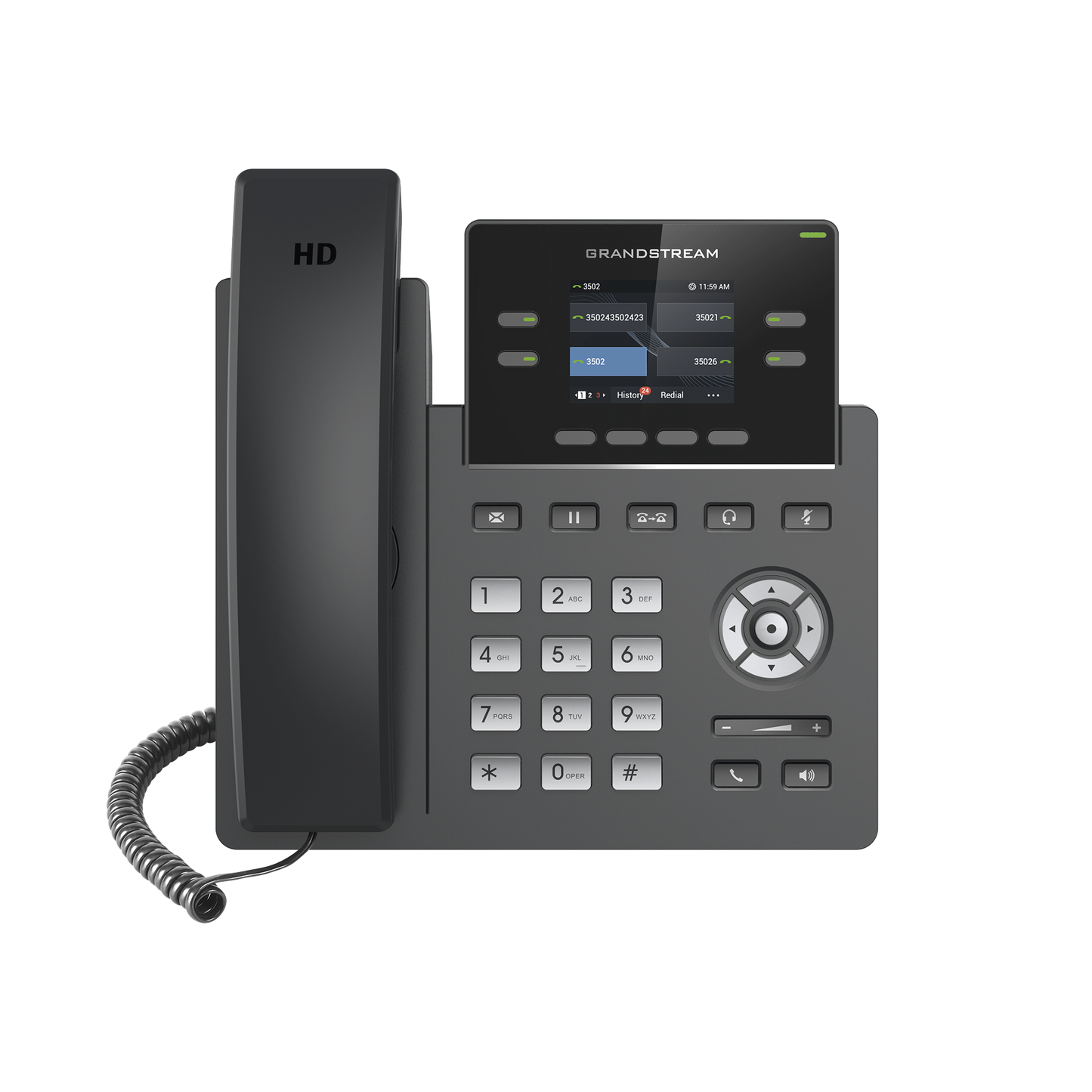 Teléfono Ip Wi-Fi, Grado Operador, 4 Líneas Sip Con 2 Cuentas, Pantalla A Color 2.4", Codec Opus, Ipv4/Ipv6 Con Gestión En La Nube Gdms