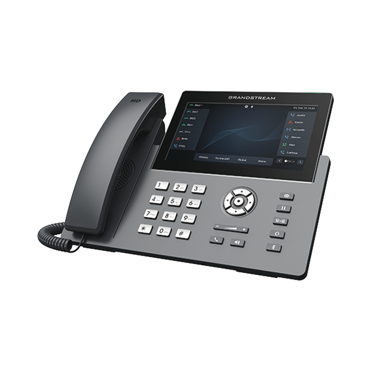 Teléfono Ip Wi-Fi, Grado Operador, 12 Líneas Sip Con 6 Cuentas, Pantalla Táctil 7", Puertos Gigabit, Bluetooth, Poe, Codec Opus, Ipv4/Ipv6 Con Gestión En La Nube Gdms
