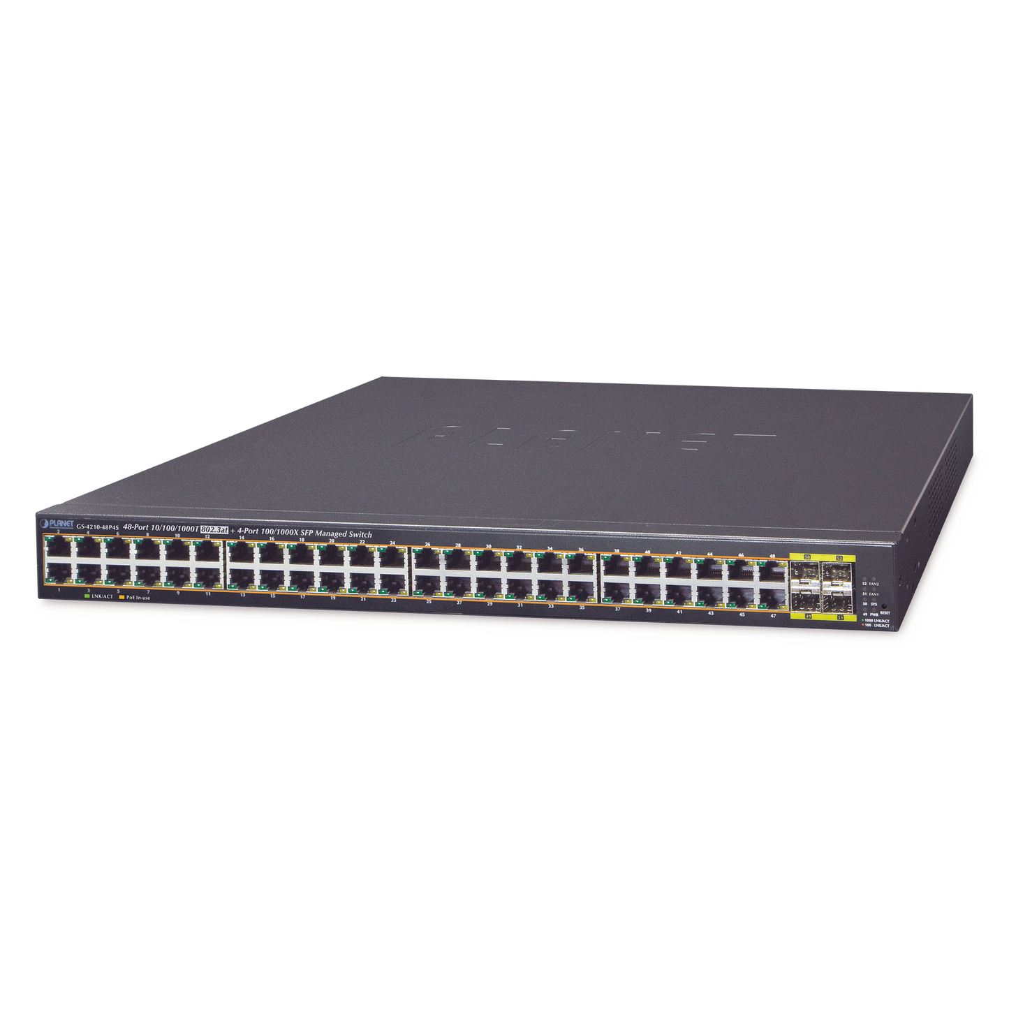 Switch Administrable De 48-Puertos 10/100/1000T 802.3At Poe + 4-Puertos 100/1000Base-X Sfp / 440W