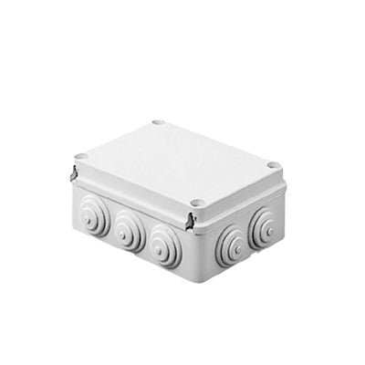 Caja De Derivación De Pvc Auto-Extinguible Con 10 Entradas, Tapa Atornillada, 190 X 140 X 70 Mm, Para Exterior (Ip55)