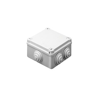 Caja De Derivación De Pvc Auto-Extinguible Con 10 Entradas, Tapa Y Tornillo De Media Vuelta De 1/4", 150X110X70 Mm, Para Exterior (Ip55)