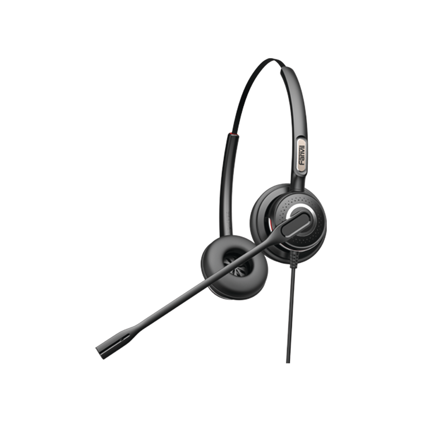 Diadema Binaudal (Duo) Con Tecnología Antishock Para Teléfonos Ip Fanvil Y Polycom Con Micrófono De Cancelación De Ruido, Larga Durabilidad
