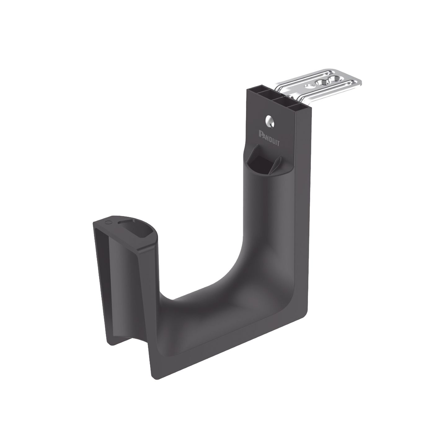 Sujetador Tipo J (J-Hook), Con Soporte Para Montaje En Techo, Hasta 180 Cables Cat6, Nylon 6.6, Color Negro, 10 Piezas