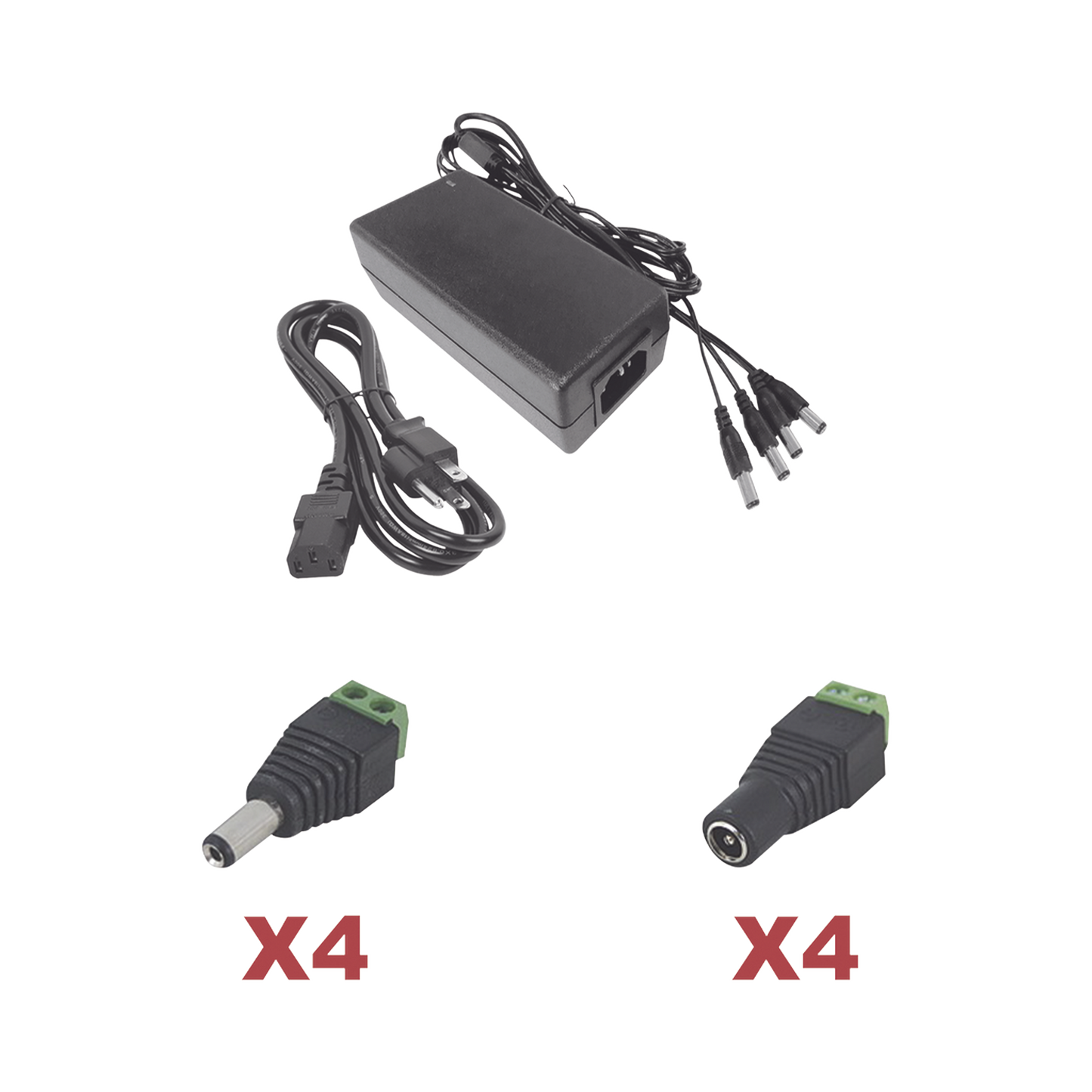 Kit Con Fuente Epcom Power Line Con Salida De 12 Vcd A 5 Amper Con 4 Salidas / Incluye Conectores Jr52 Y Jr53
