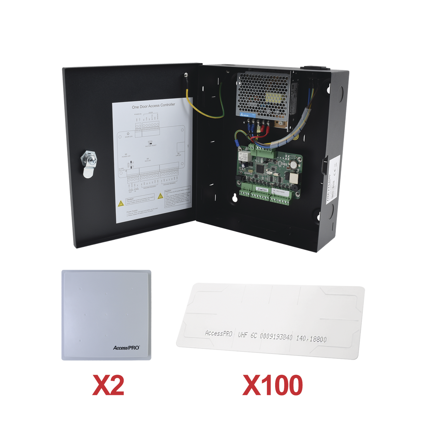 Kit Para Automatizar 2 Accesos Vehiculares Con Stickers En Parabrisas De Vehiculos / Incluye Panel, 2 Lectores Y 100 Stickers / Software Ivms4200 Incluido
