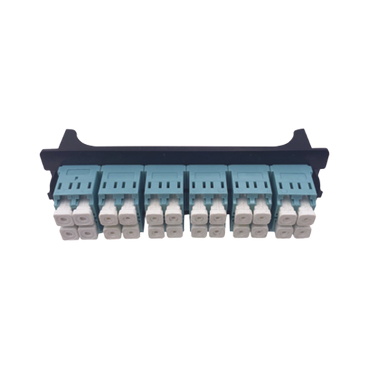 Placa Acopladora Para Distribuidor De Fibra Óptica Lp-Odf-8024, Incluye 12 Acopladores Lc Duplex Para Fibra Multimodo