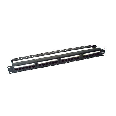 Panel De Parcheo De Impacto (110) Utp De 24 Puertos Cat6, 19In, Con Barra Para Organizar Cable