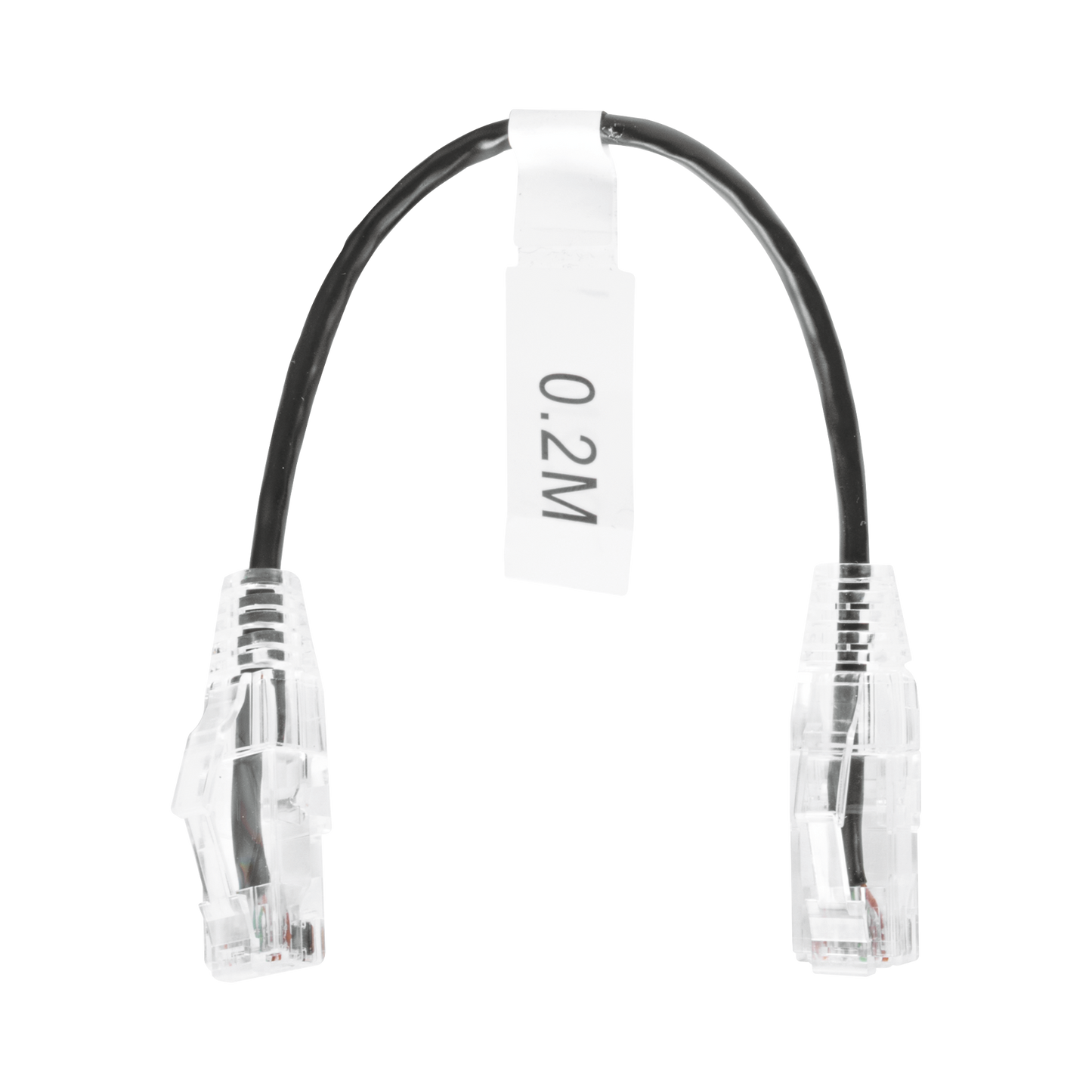 Cable De Parcheo Slim Utp Cat6 - 20 Cm Negro Diámetro Reducido (28 Awg)