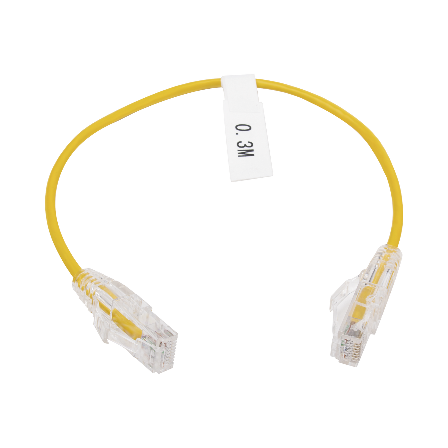 Cable De Parcheo Slim Utp Cat6 - 30 Cm Amarillo Diámetro Reducido (28 Awg)