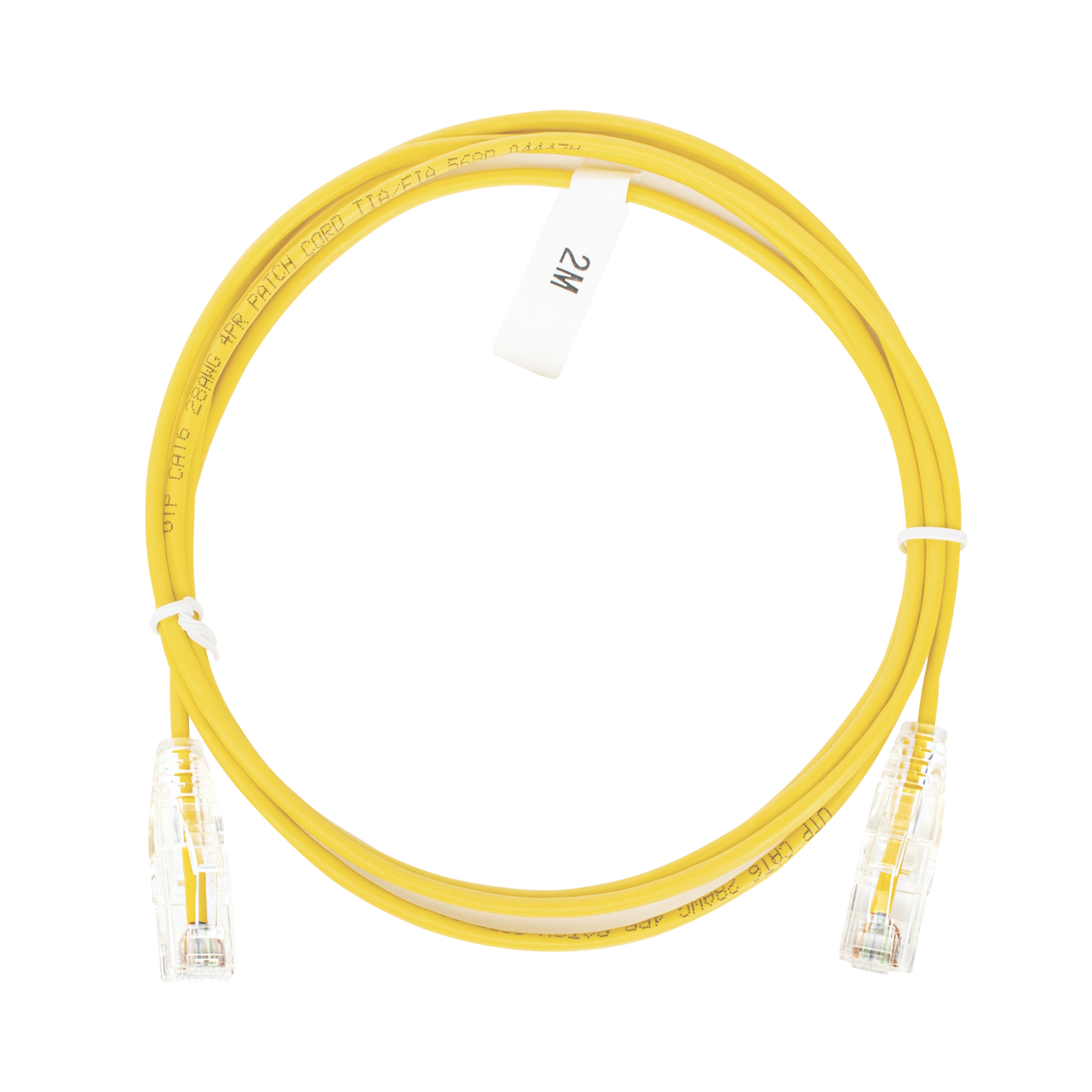 Cable De Parcheo Slim Utp Cat6 - 2 M Amarillo Diámetro Reducido (28 Awg)