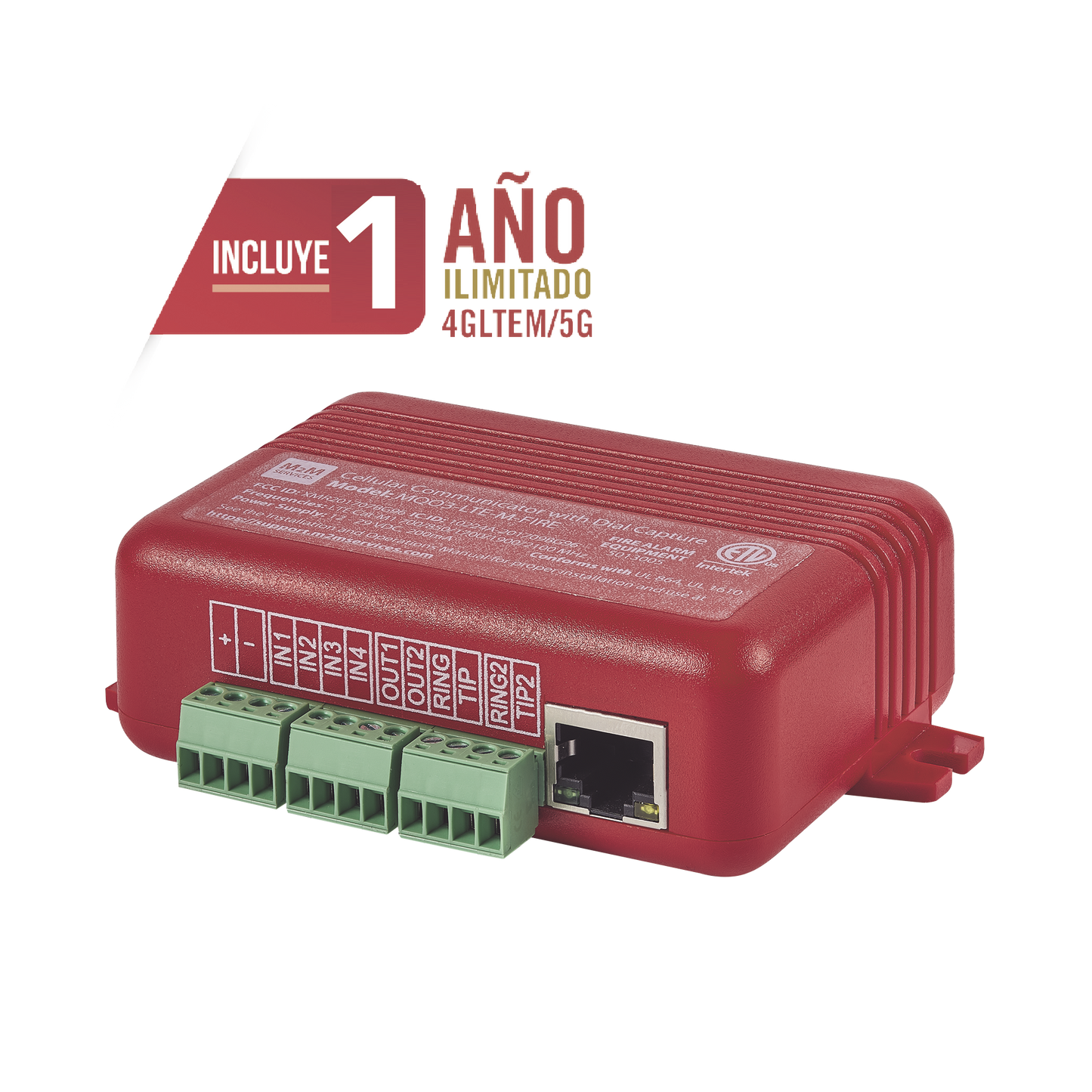 Comunicador Dual Universal Para Paneles De Incendio 4Gltem - 1 Año De Servicio - Eventos A Cms