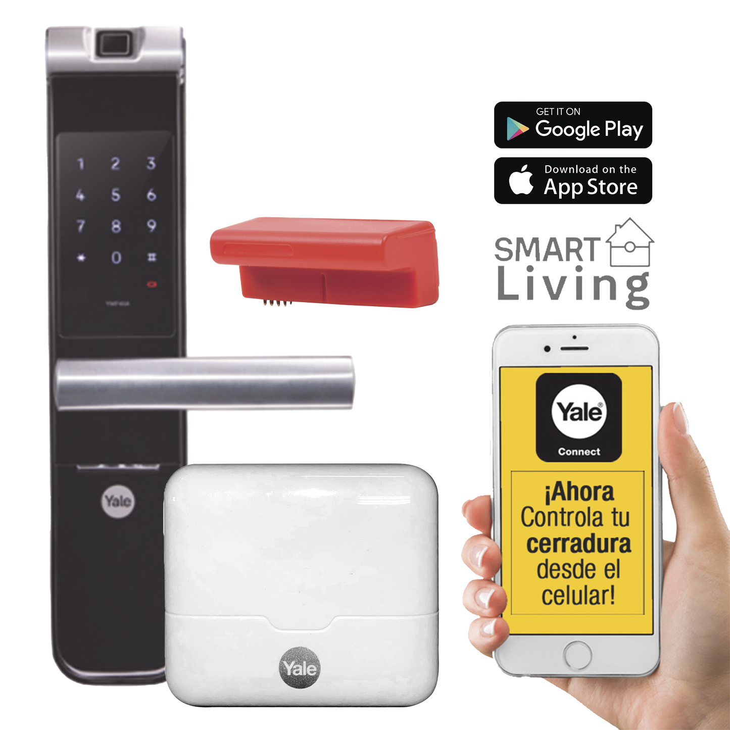 Kit De Hub Con Cerradura Con Manija Ymf40A: Código, Biometria Y Apertura Smartphone En Cualquier Parte El Mundo