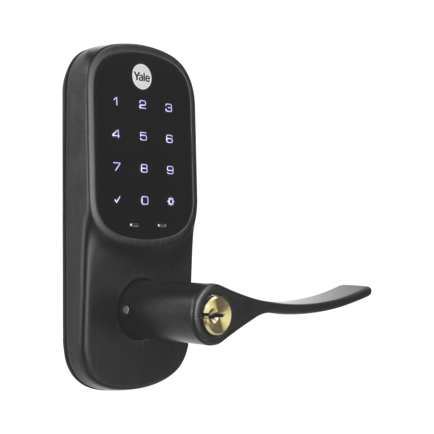 Cerradura Yrl226 Con Teclado Táctil Y Manija /Smarphone Control Opcional/ Bronce Antiguo/ Para Puertas De 35 Mm A 45 Mm De Espesor.