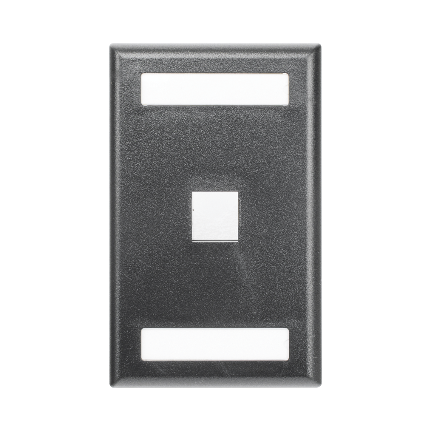Placa De Pared Vertical, Salida Para 1 Puerto Keystone, Con Espacios Para Etiquetas, Color Negro