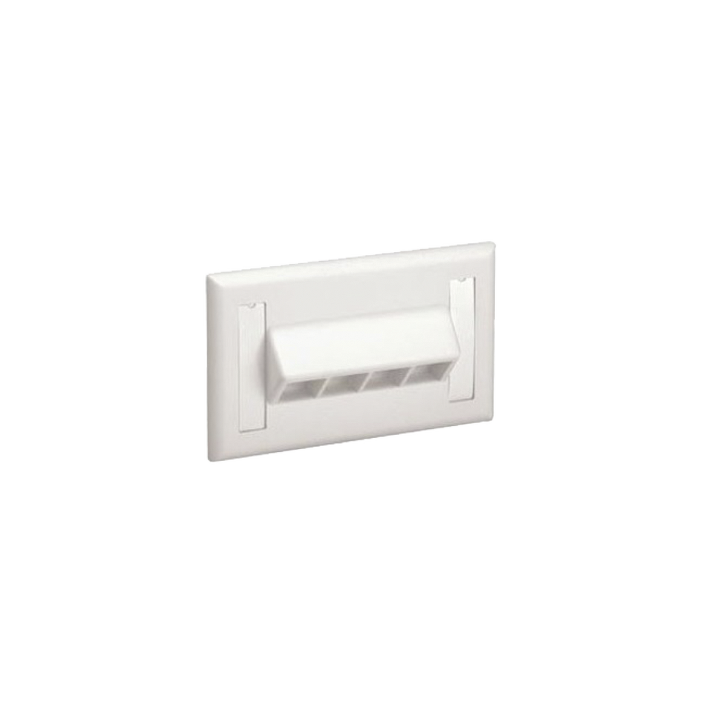 Placa De Pared Horizontal, Salida Para 4 Puertos Keystone, Con Espacios Para Etiquetas, Color Blanco Mate