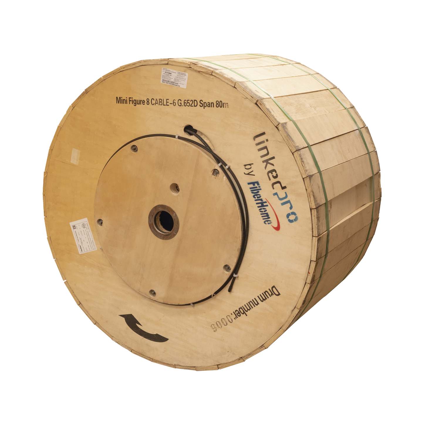 Carrete De 4 Km De Fibra Óptica Aérea Mini Figura 8, G.652D, Monomodo De 6 Hilos, Exterior, Span 80, Loose Tube