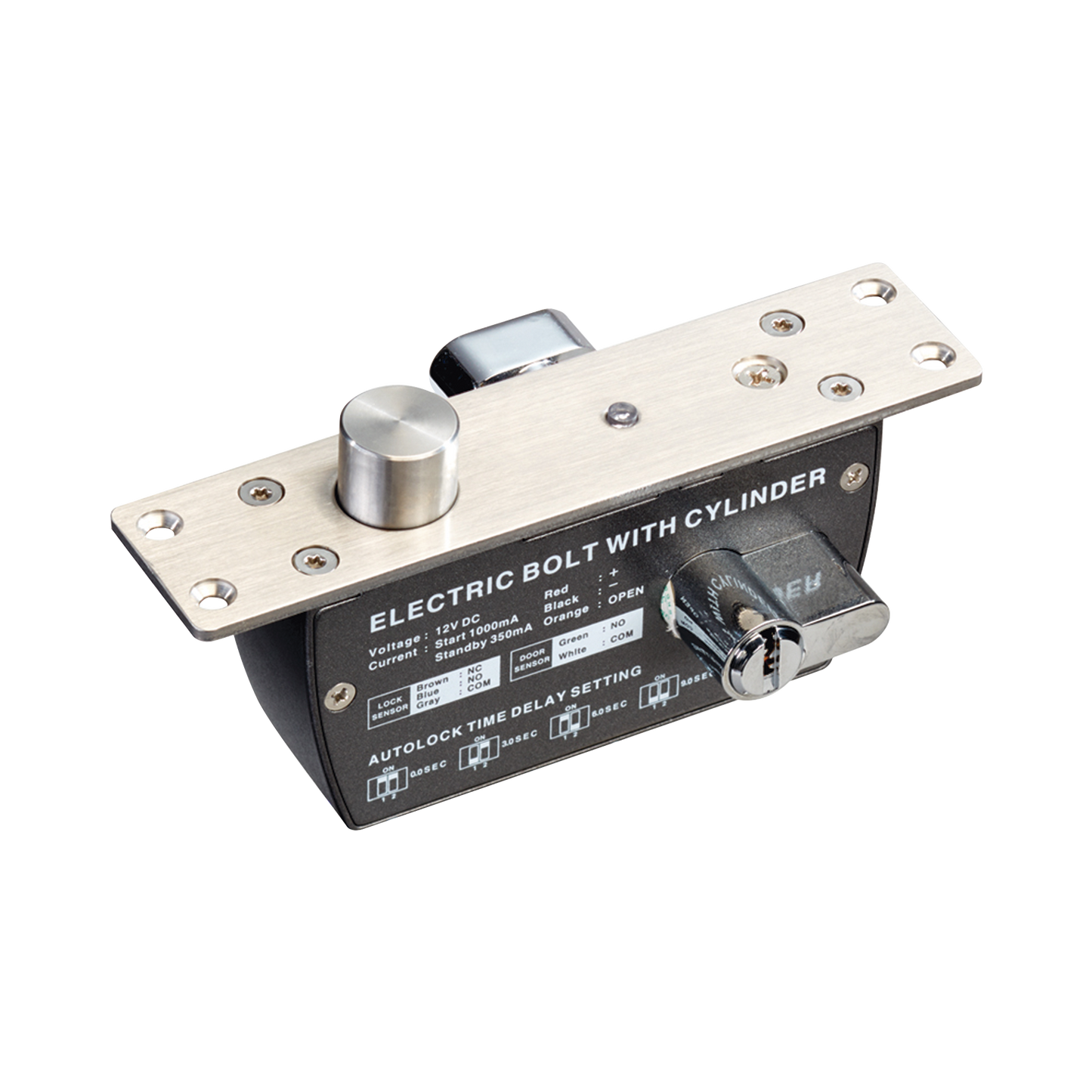 Cerradura De Perno 2000 Kg De Sujeción/ Abierta En Caso De Falla (Fail Safe)/ Con Temporizador Y Sensor De Puerta