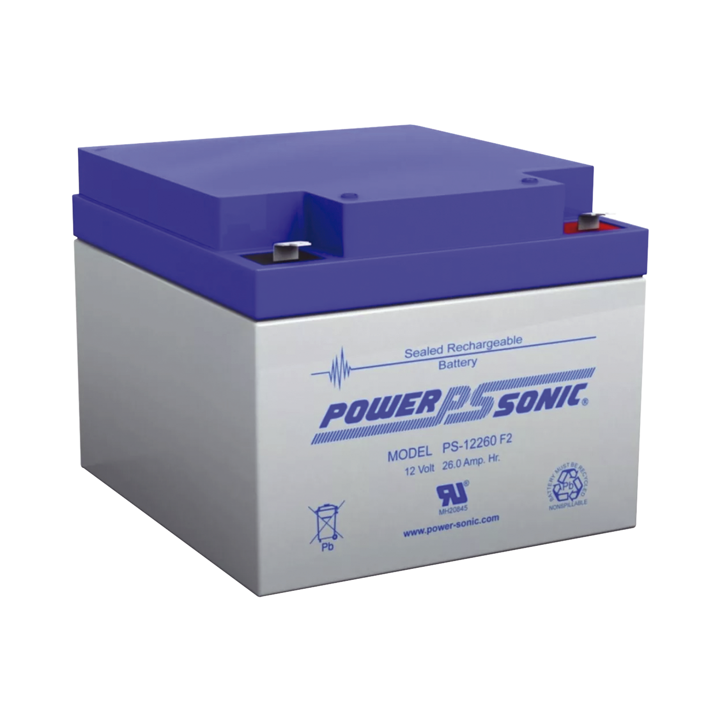 Batería De Respaldo Ul De 12V 26Ah / Ideal Para Sistemas De Detección De Incendio / Control De Acceso / Intrusión / Videovigilancia / Terminales Tipo F2