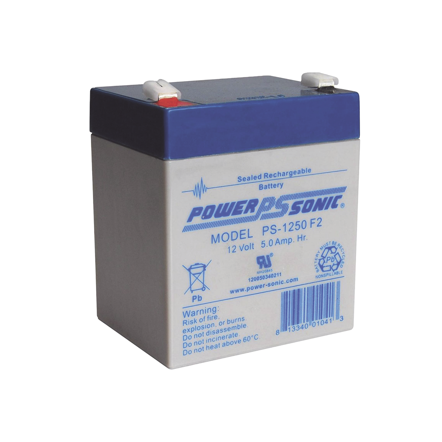 Batería De Respaldo Ul De 12V 5Ah / Ideal Para Sistemas De Detección De Incendio / Control De Acceso / Intrusión / Videovigilancia / Terminales Tipo F2