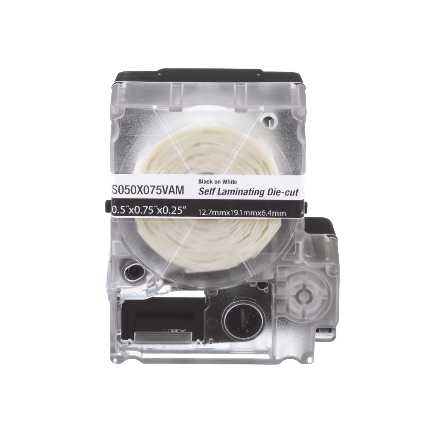 Casete De 200 Etiquetas Autolaminadas De 12.7 X 31.8 Mm, Para Cables De 3.1 A 7 Mm De Diámetro, Área De Impresión Color Blanco