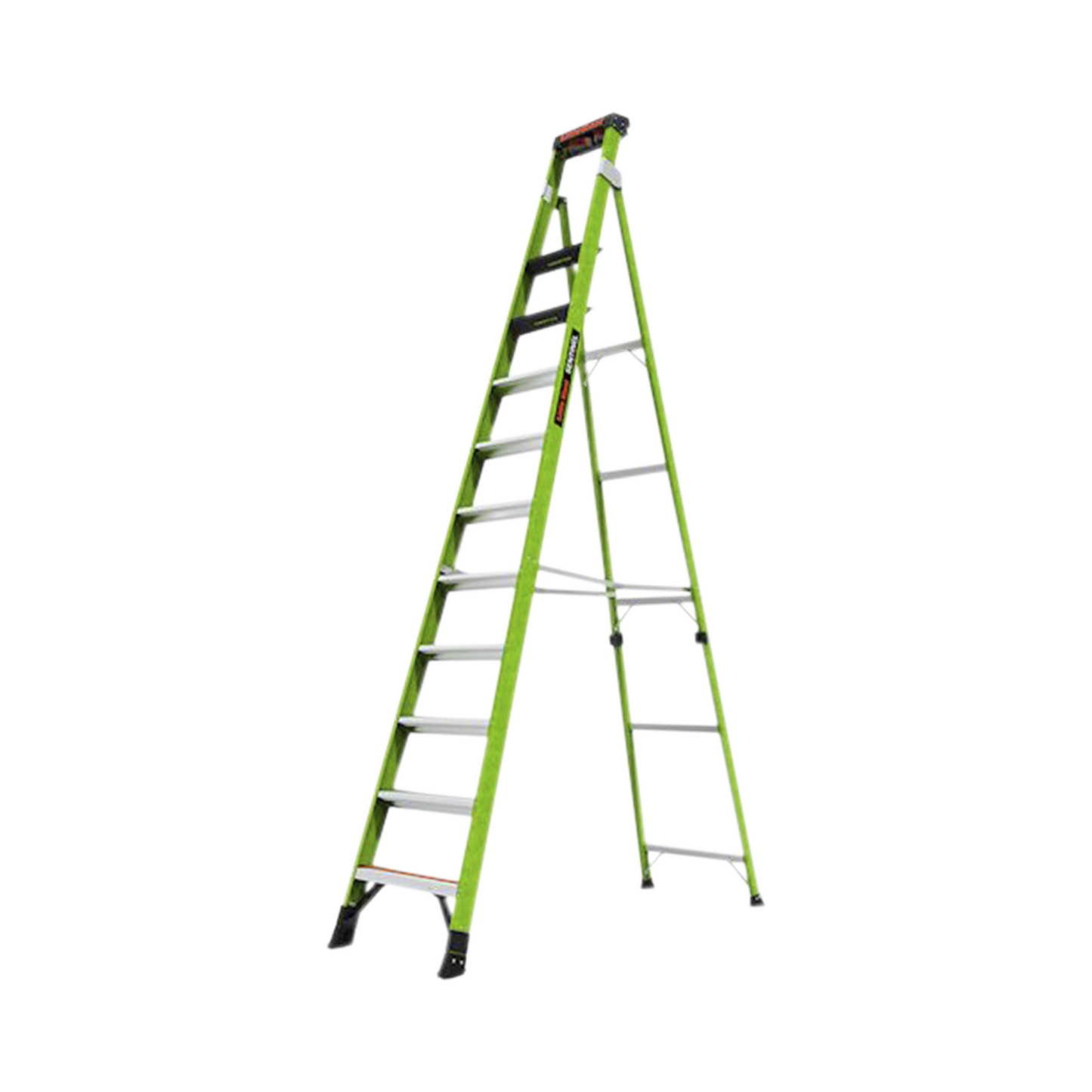 Escalera De 3.65 M Capacidad Máxima De 170 Kg, Inclinada, De Fibra De Vidrio Con Almohadilla De Pared Giratoria.