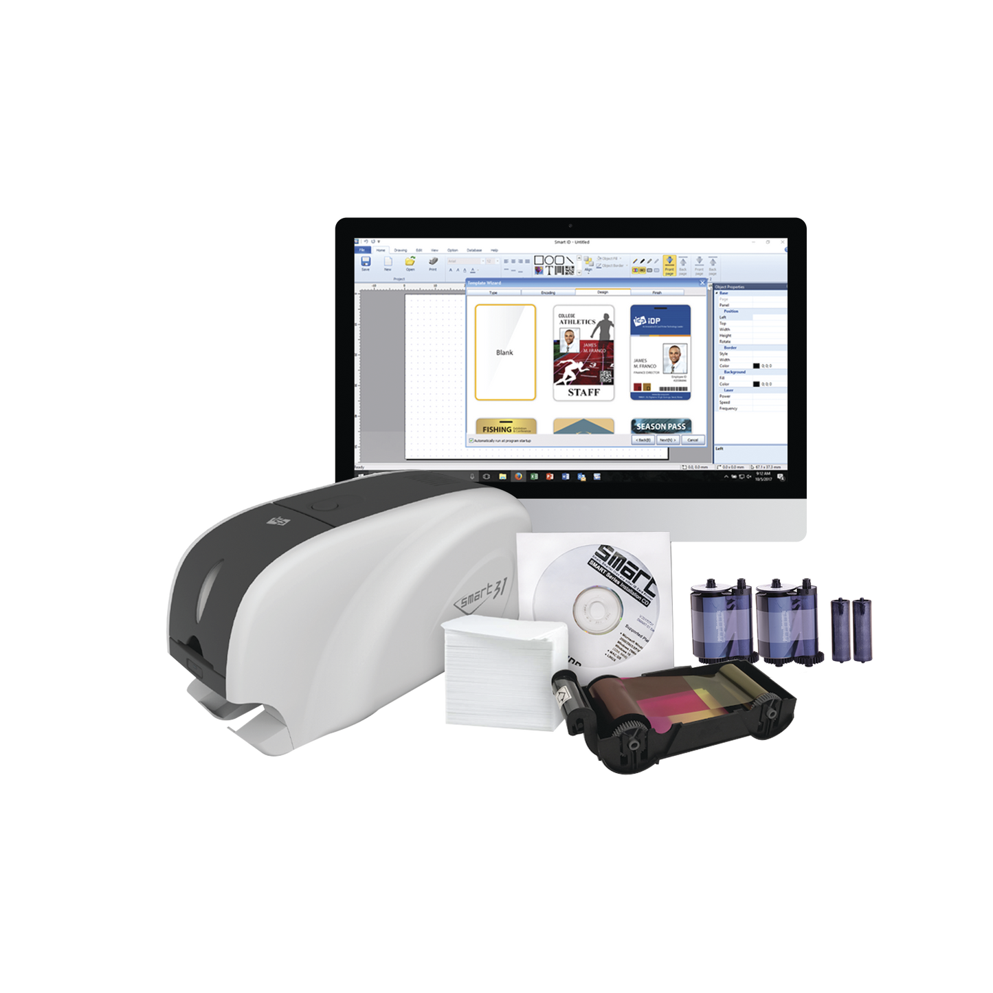 Kit Impresora De Tarjetas Pvc/ Una Cara /Incluye: 2 X Ribbons, 100 Tarjetas Pvc, Software, Kit Limpieza, Garantia 3 Años, Mascara De Seguridad Ov