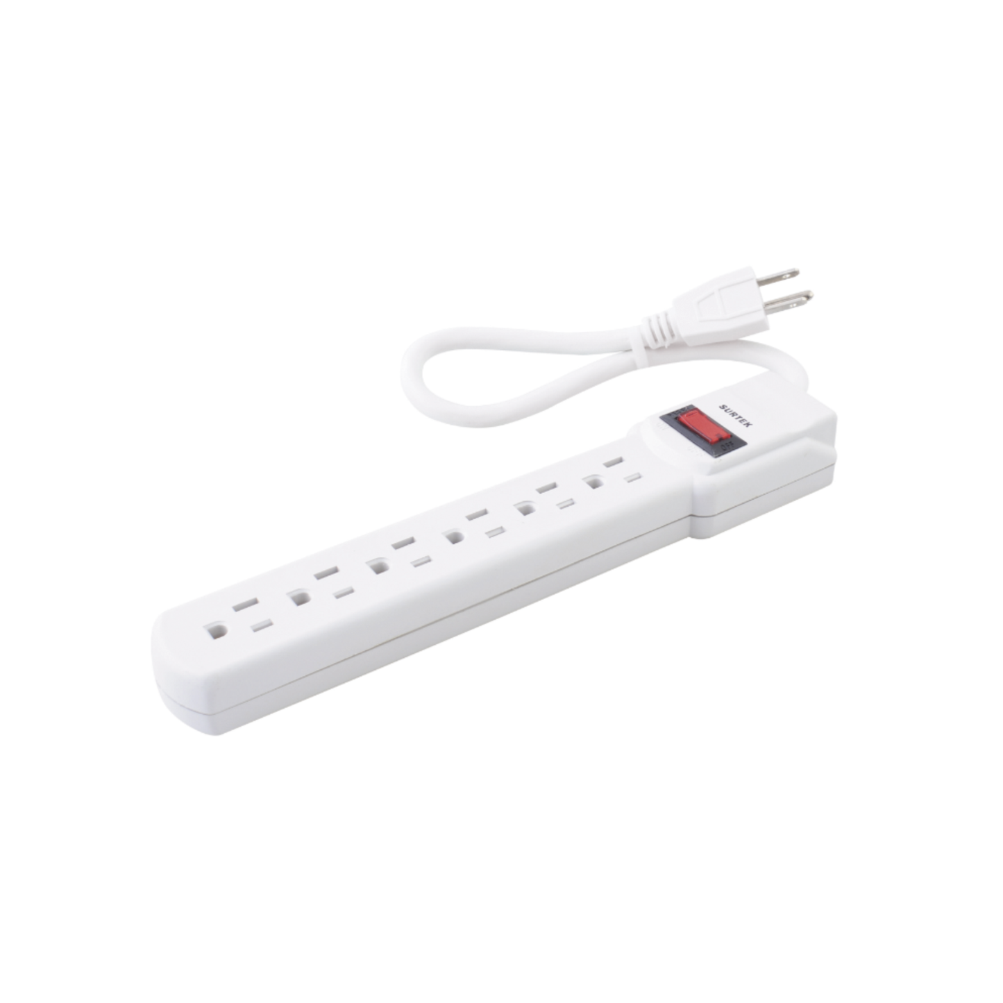 Multicontacto Con Cable 30 Cm. 6 Tomas 127 Vca Línea, Tierra, Neutro 15 A Max.