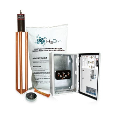 Kit De Puesta A Tierra De 45 A Con Electrodo, Filtro, Acoplador Y Compuesto H2Ohm.
