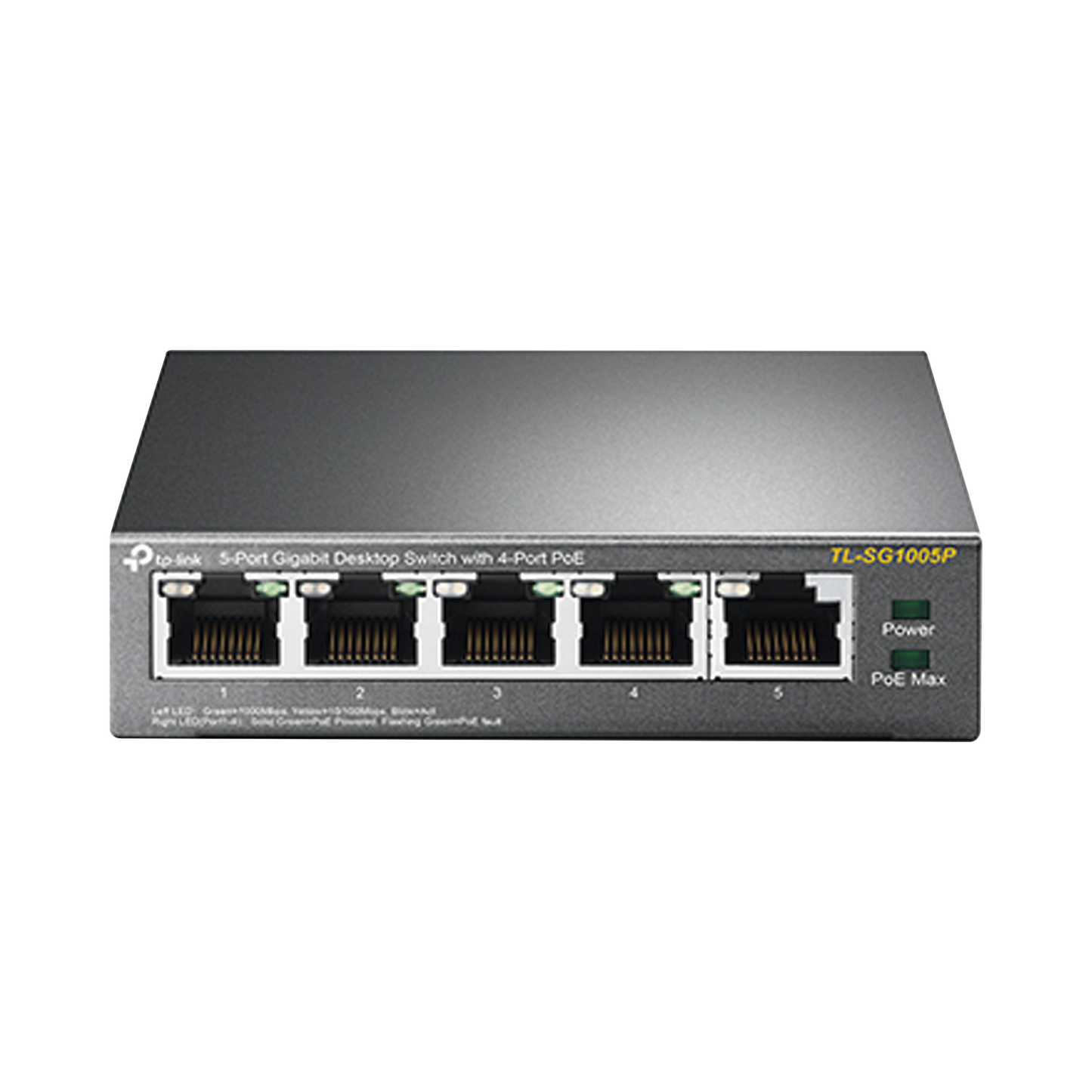 Switch Poe Gigabit De 5 Puertos, Con 4 Puertos Poe 802.3Af/At De Hasta 56 W
