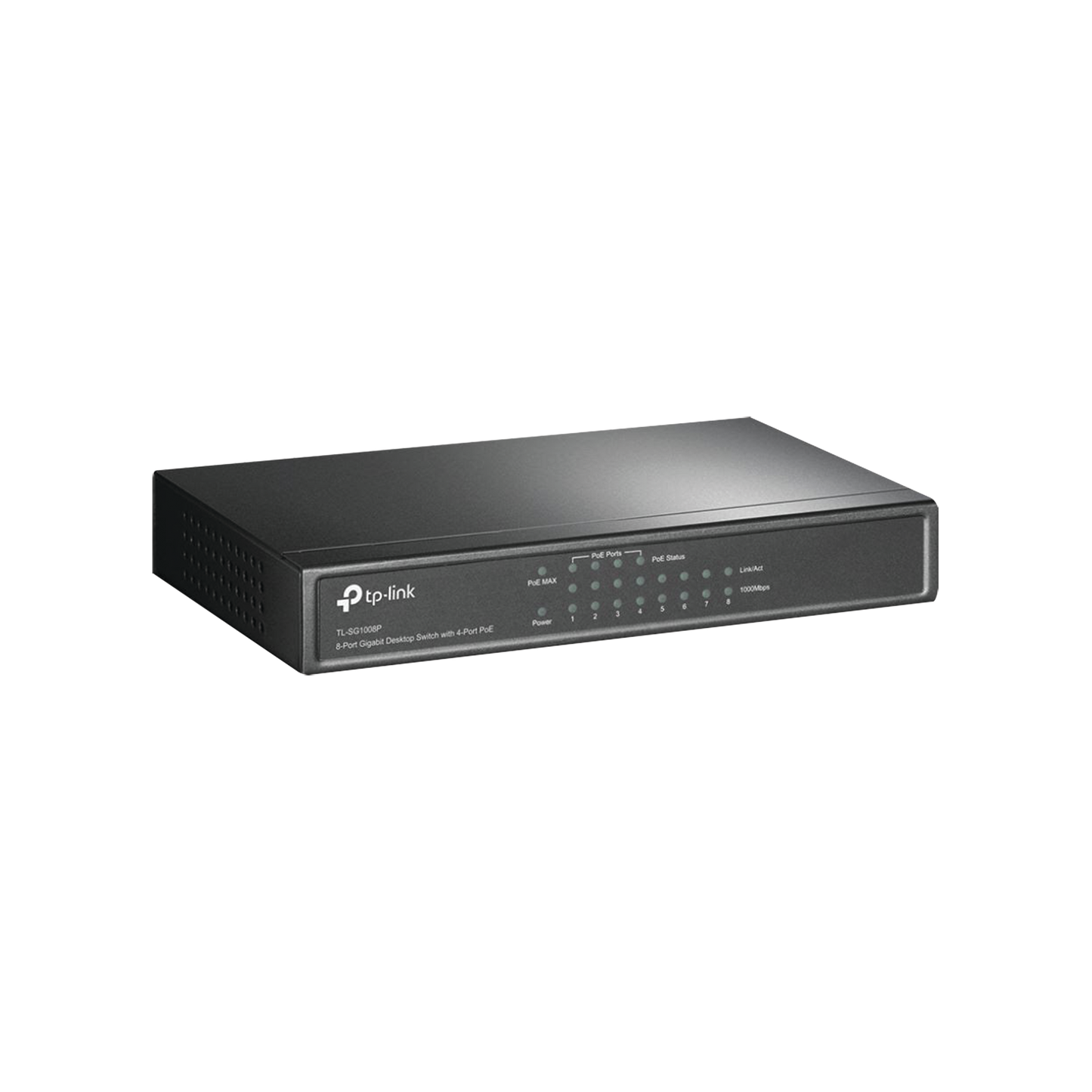 Switch Gigabit Poe+ No Administrable De 8 Puertos 10/100/1000 Mbps Y 4 Puertos Poe Para Escritorio