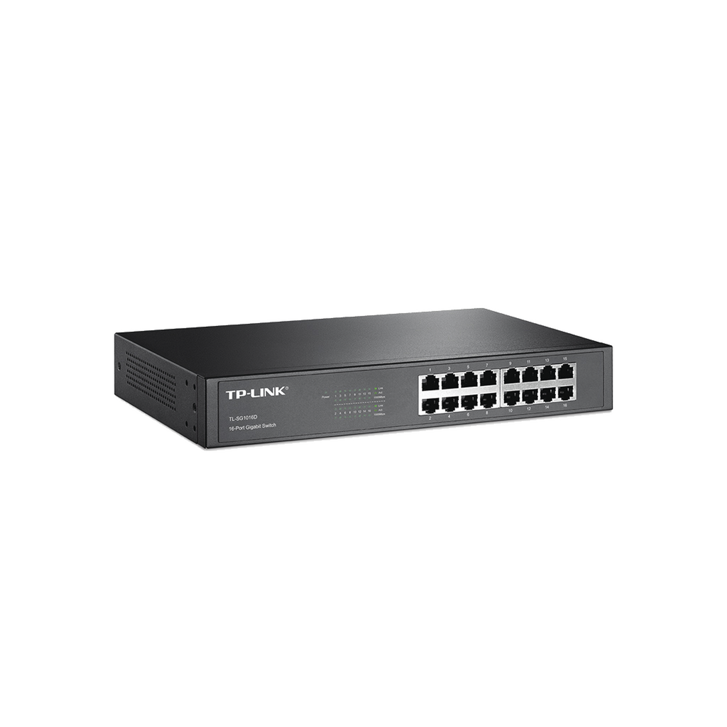 Switch Gigabit No Administrable De 16 Puertos 10/100/1000 Mbps Para Escritorio/Rack