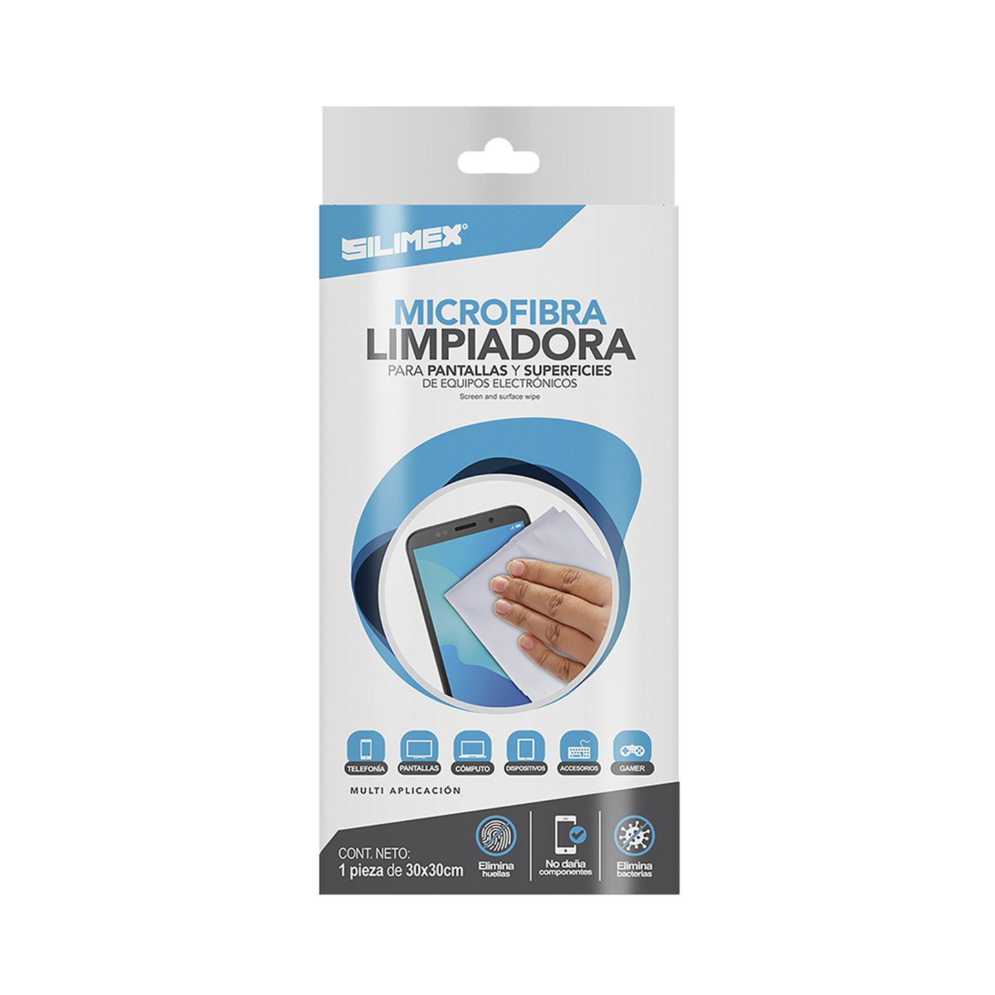 Toallita Seca Electrostática De 30 X 30 Cm, Auxiliar En La Limpieza De Superficies Y/O Pantallas De Equipos De Computo Y Aparatos Electrónicos, Fibra Óptica, Limpia Sin Rayar, No Daña Superficies Delicadas