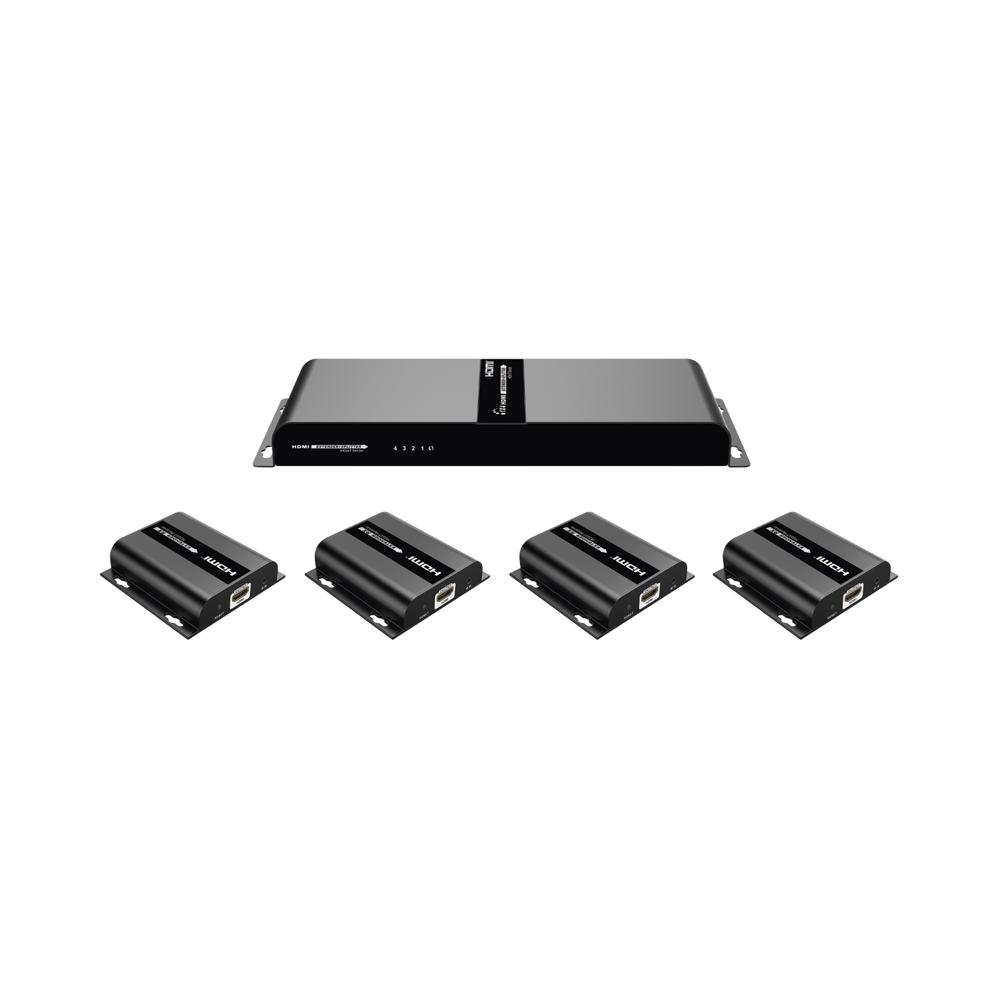 Kit @ 1080P, Divisor Hdmi ; 1 X 4 Sobre Cable Cat6 Hasta 120 Metros, Con Ir