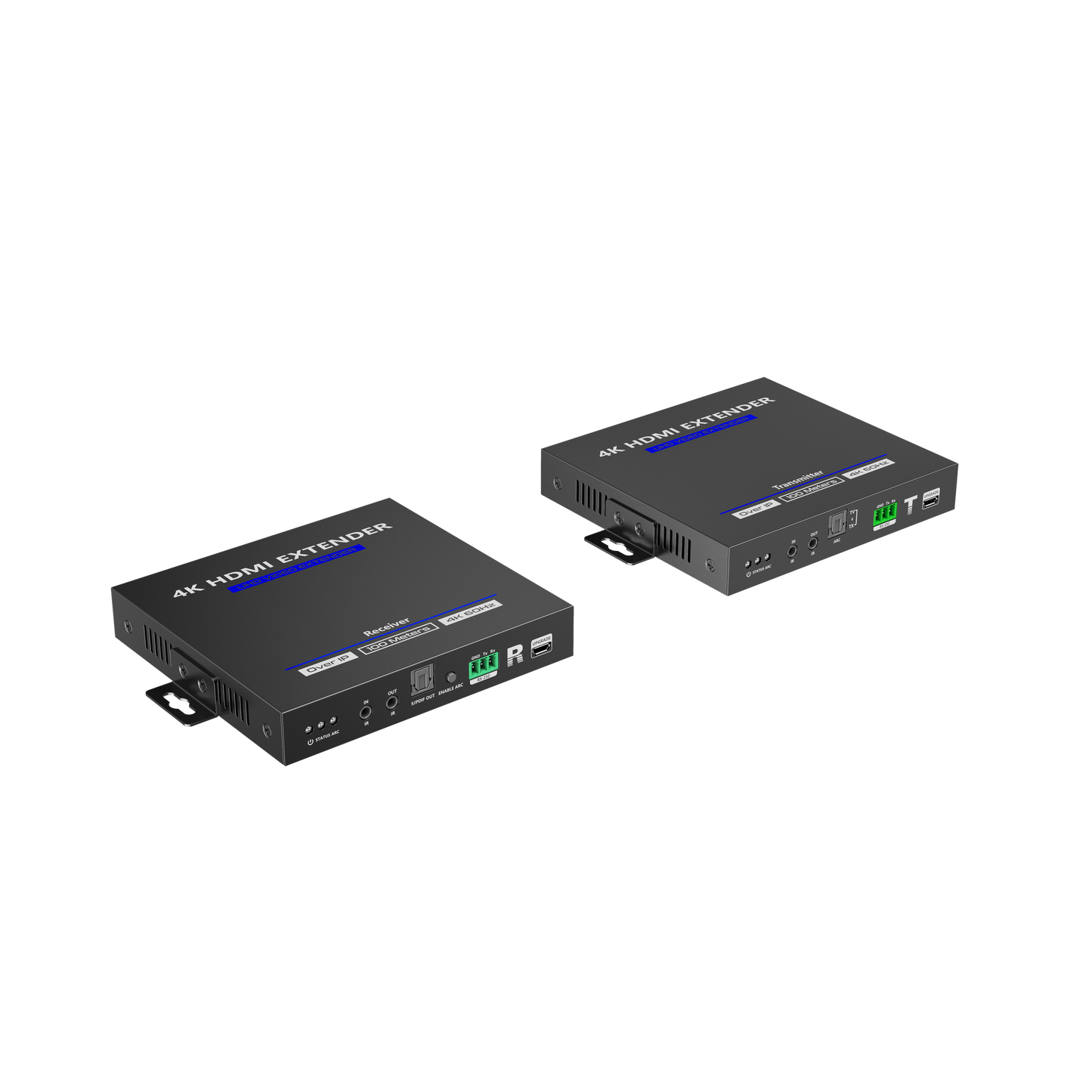 Kit Extensor Hdmi 4K@60Hz Sobre Ip Gigabit / Ipcolor / Hasta 100M / Salida Loop / Ir Bi-Direccional / Rs232 / Arc / Cero Latencia