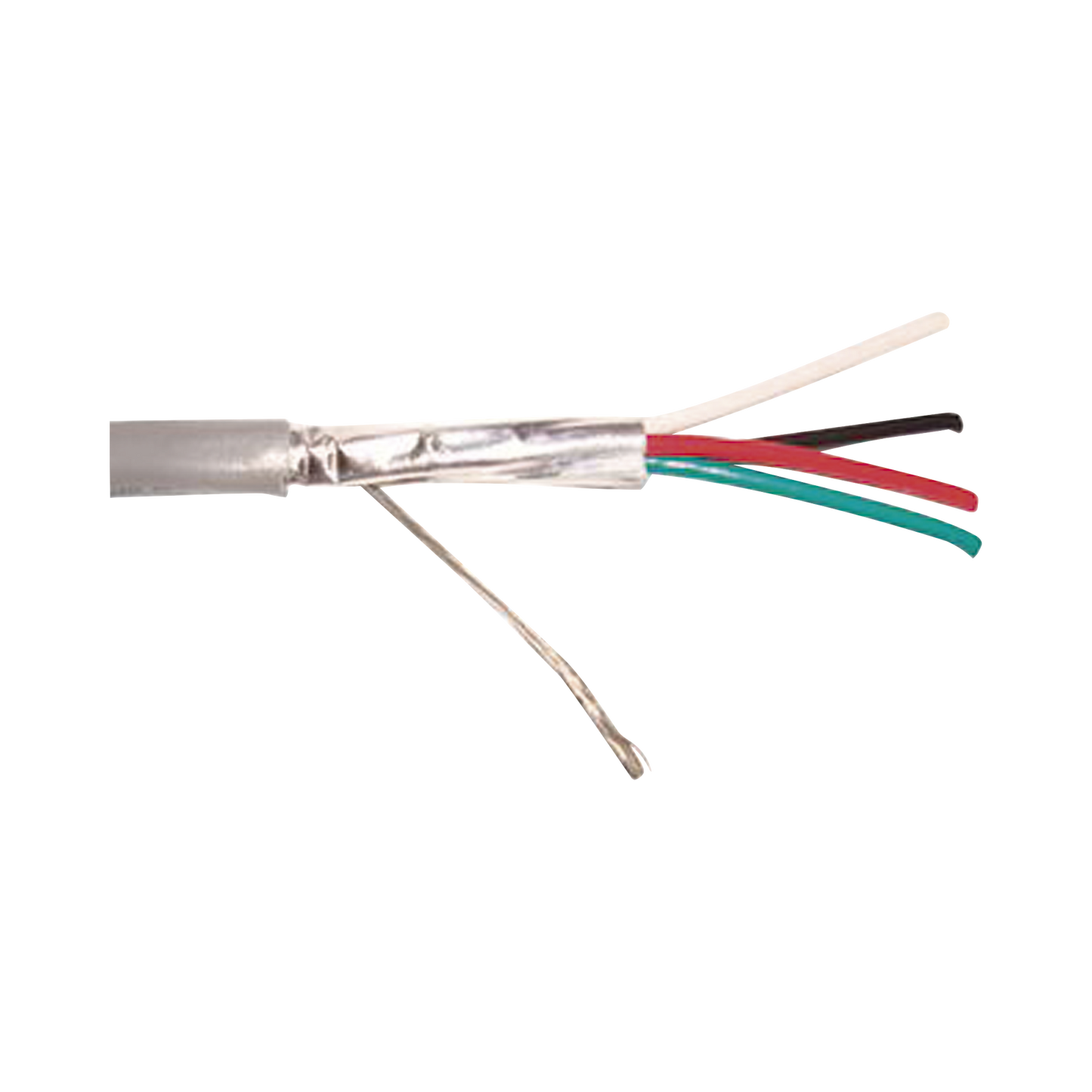 Caja De 305 Metros De 4 Conductores Calibre 22, Blindado , Cmr, Color Gris. Aplicaciones En Sistemas De Audio, Alarmas Y Control De Acceso.