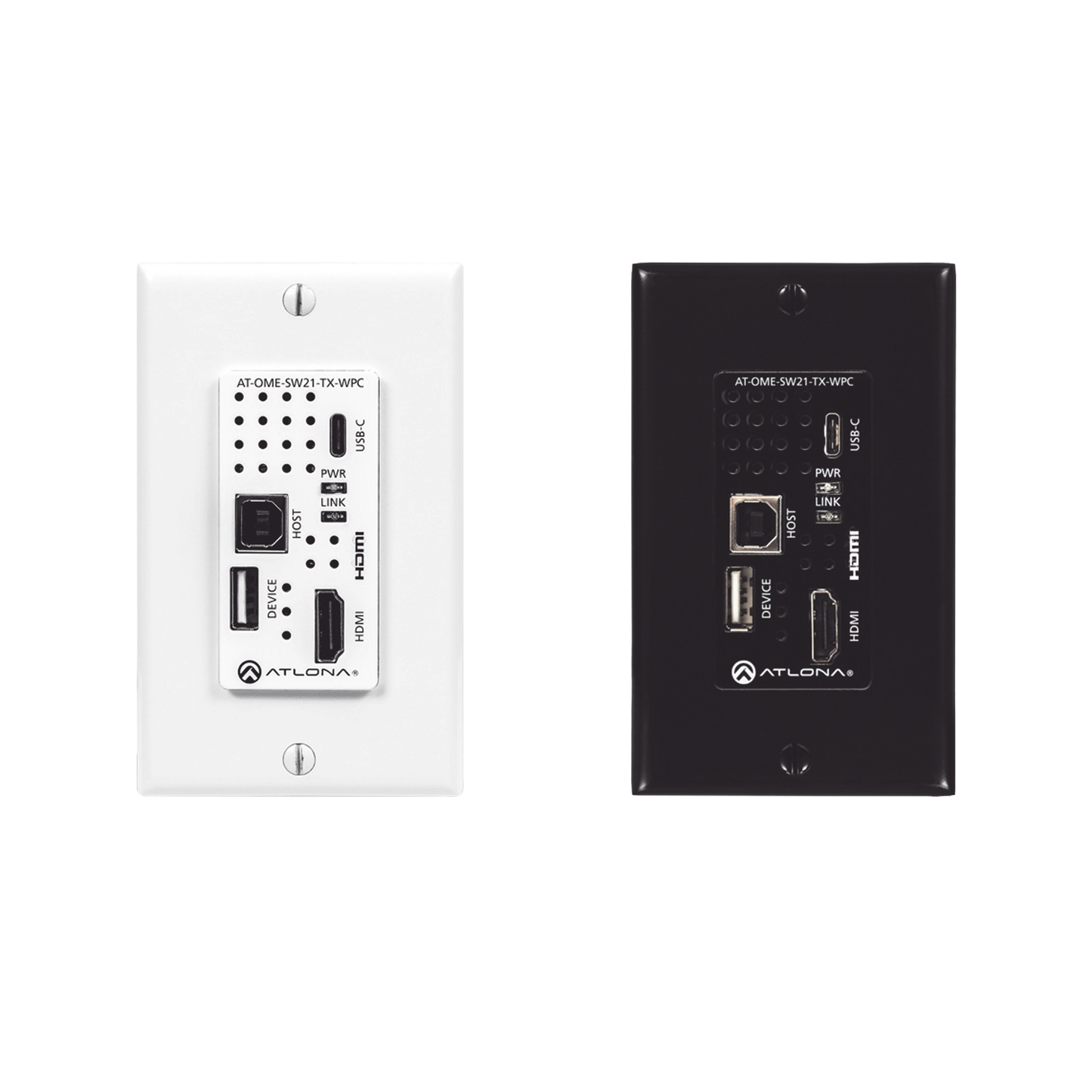 Placa de pared con Switcher y Transmisor HDBaseT con entradas HDMI y USB-C con concentrador USB para integración de AV