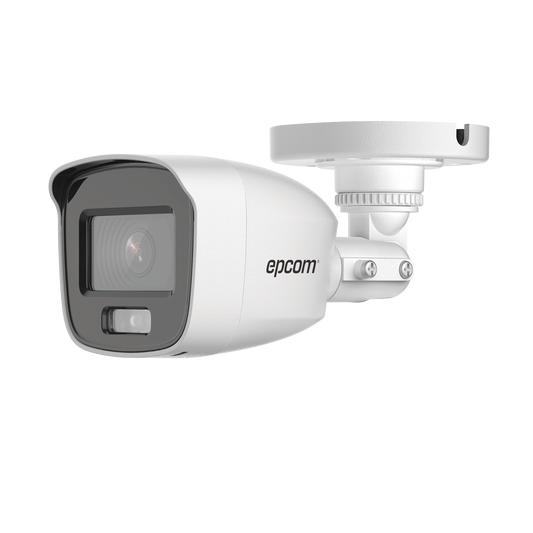 Bala TURBOHD 2 Megapíxel (1080p) / Microfono Integrado / Imagen a color 24/7 / Lente 2.8 mm / Policarbonato / Luz Blanca 20 mts / Exterior IP66 / TVI-AHD-CVI-CVBS / dWDR