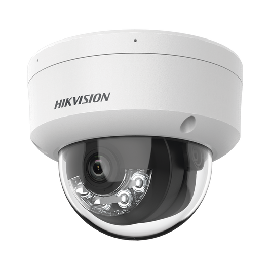 Domo IP 8 Megapixel (4K) / Lente 2.8 mm / 30 mts IR / Acusense / Dual Ligh/ /Microfono Integrado /  Hik-Connect P2P / H.265+ / PoE / Exterior IP67 / WDR 120 dB / Onvif / Micro SD