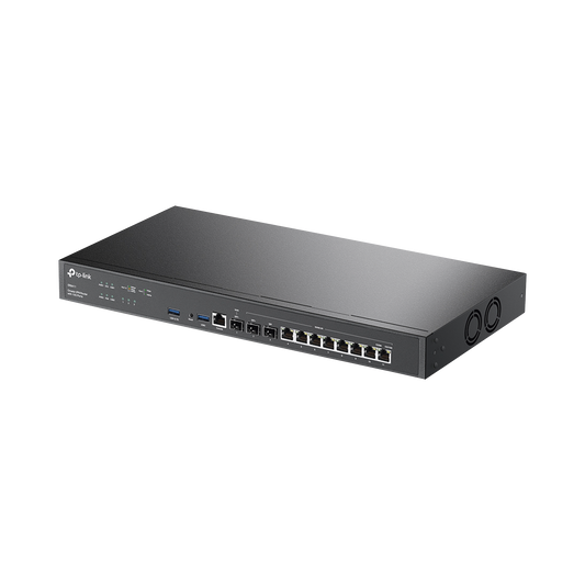 Router VPN - SDN Multi-WAN 10G / 1 puerto WAN SFP+ 10G / 1 puerto WAN/LAN SFP+ 10G / 1 puerto WAN/LAN SFP 1G / 8 puertos LAN/WAN / 2.3 Millones Sesiones Concurrentes / Administración Centralizada OMADA SDN.