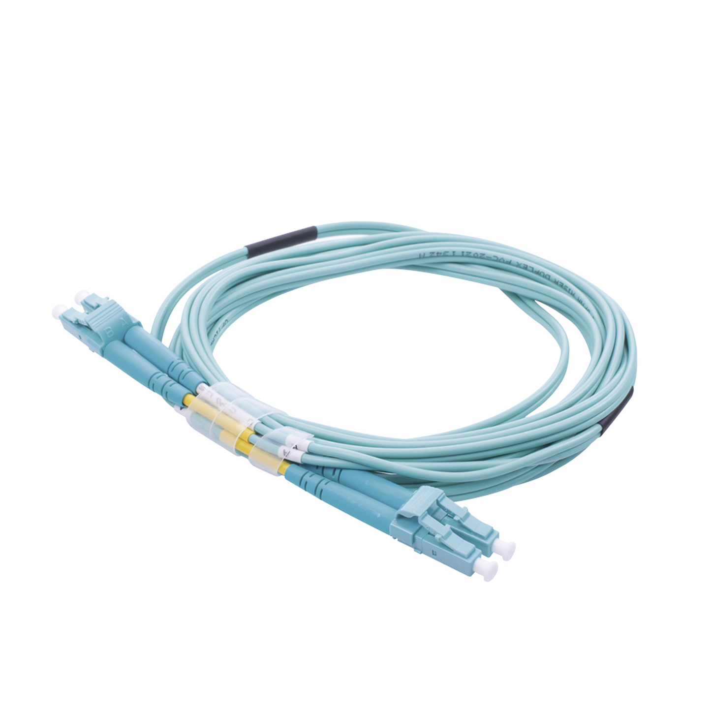 Jumper de Fibra Óptica Multimodo OM4 50/125 LC-LC OFNR (Riser), 2.0 mm, Dúplex, Aqua, 3 metros